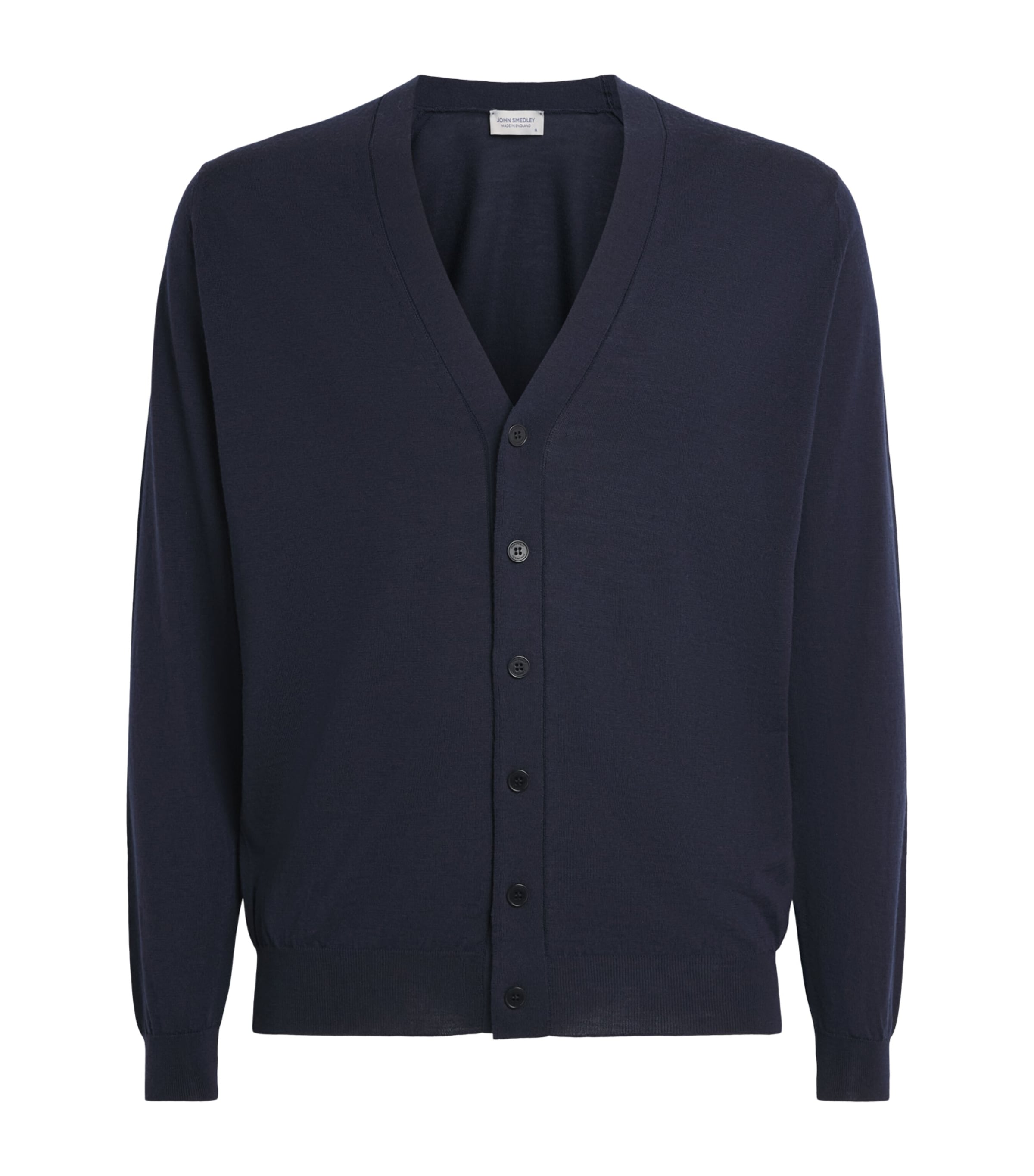 John Smedley Mens Extra Fine Merino Cardigan Midnight Image 1