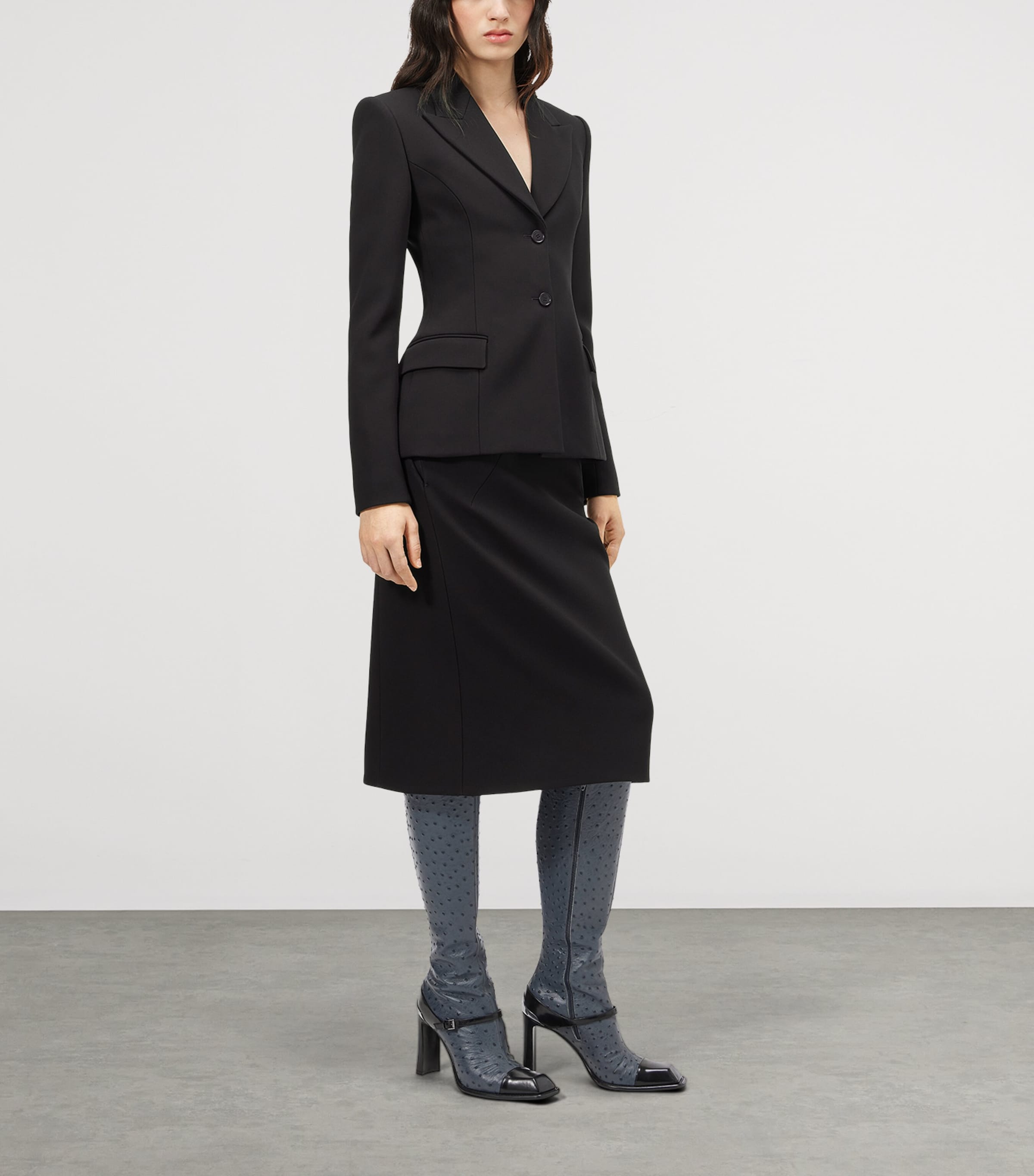 McQueen Womens Crepe Midi Pencil Skirt Image 3