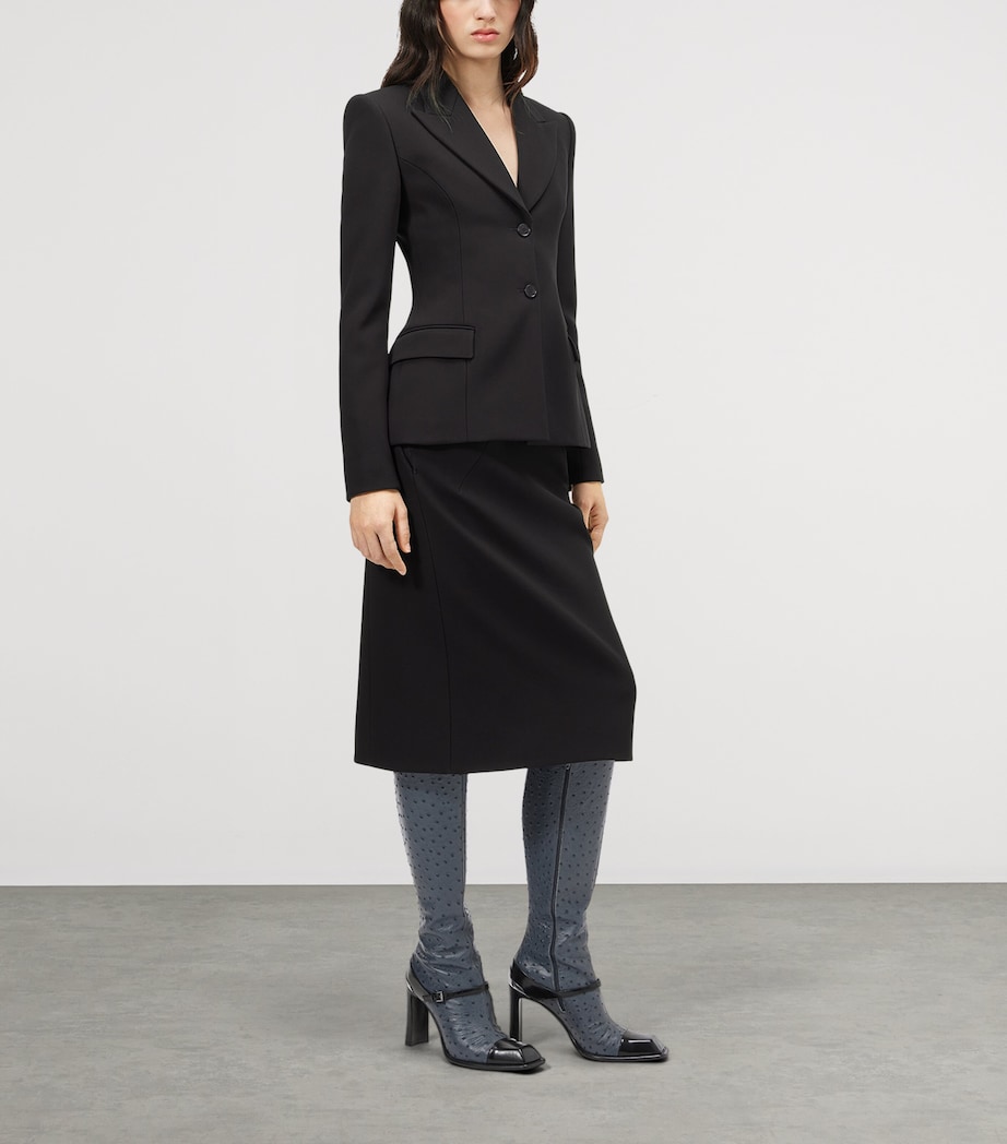McQueen Womens Crepe Midi Pencil Skirt Image 3
