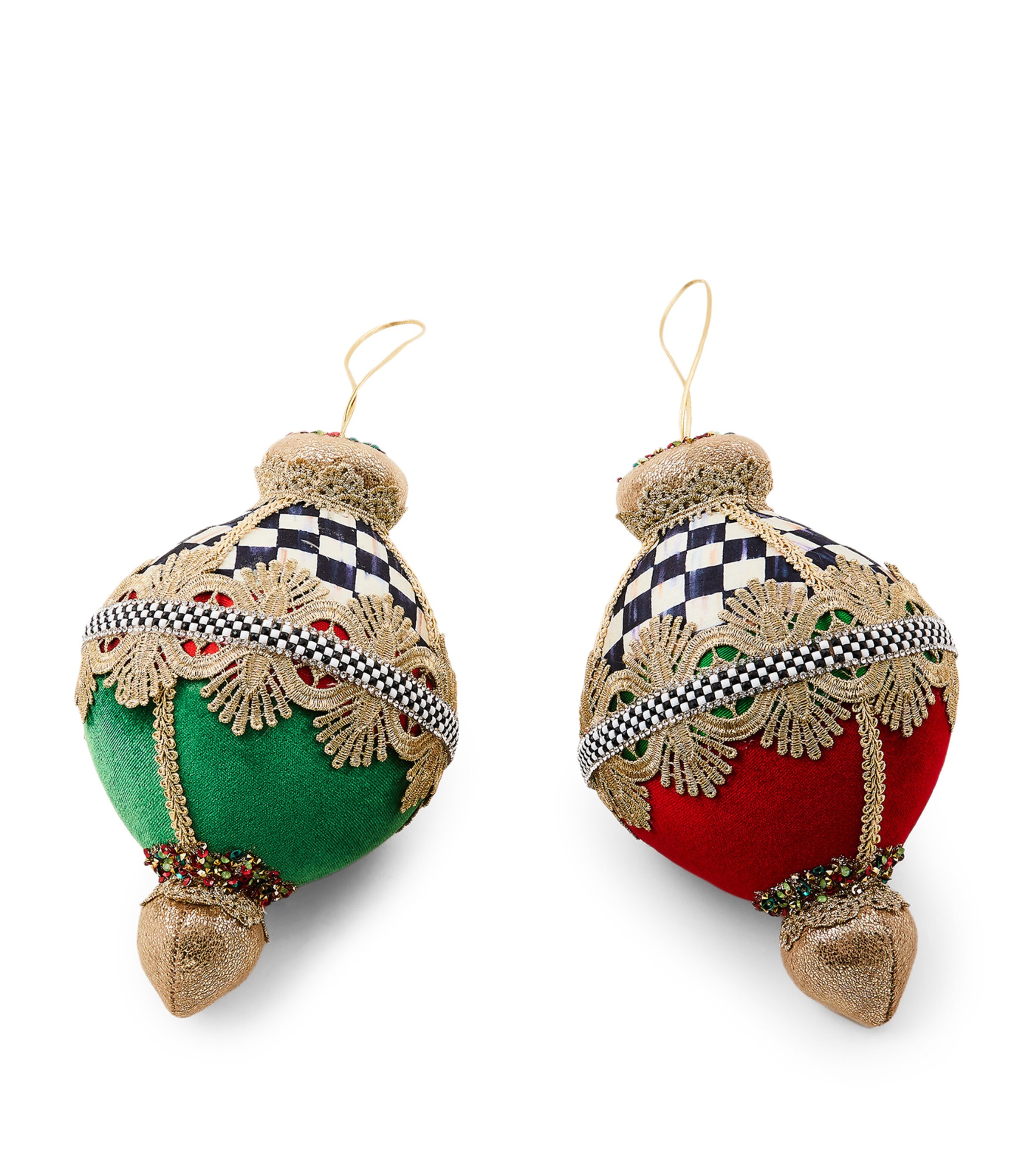 MacKenzie-Childs Velvet Cosy Baubles (Set of 2) Image 1
