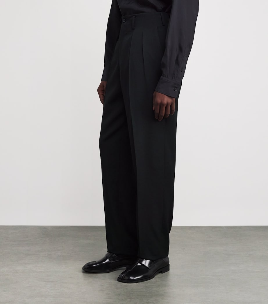 Wool 2-Tucks Tailored Trousers BLACK Image 3