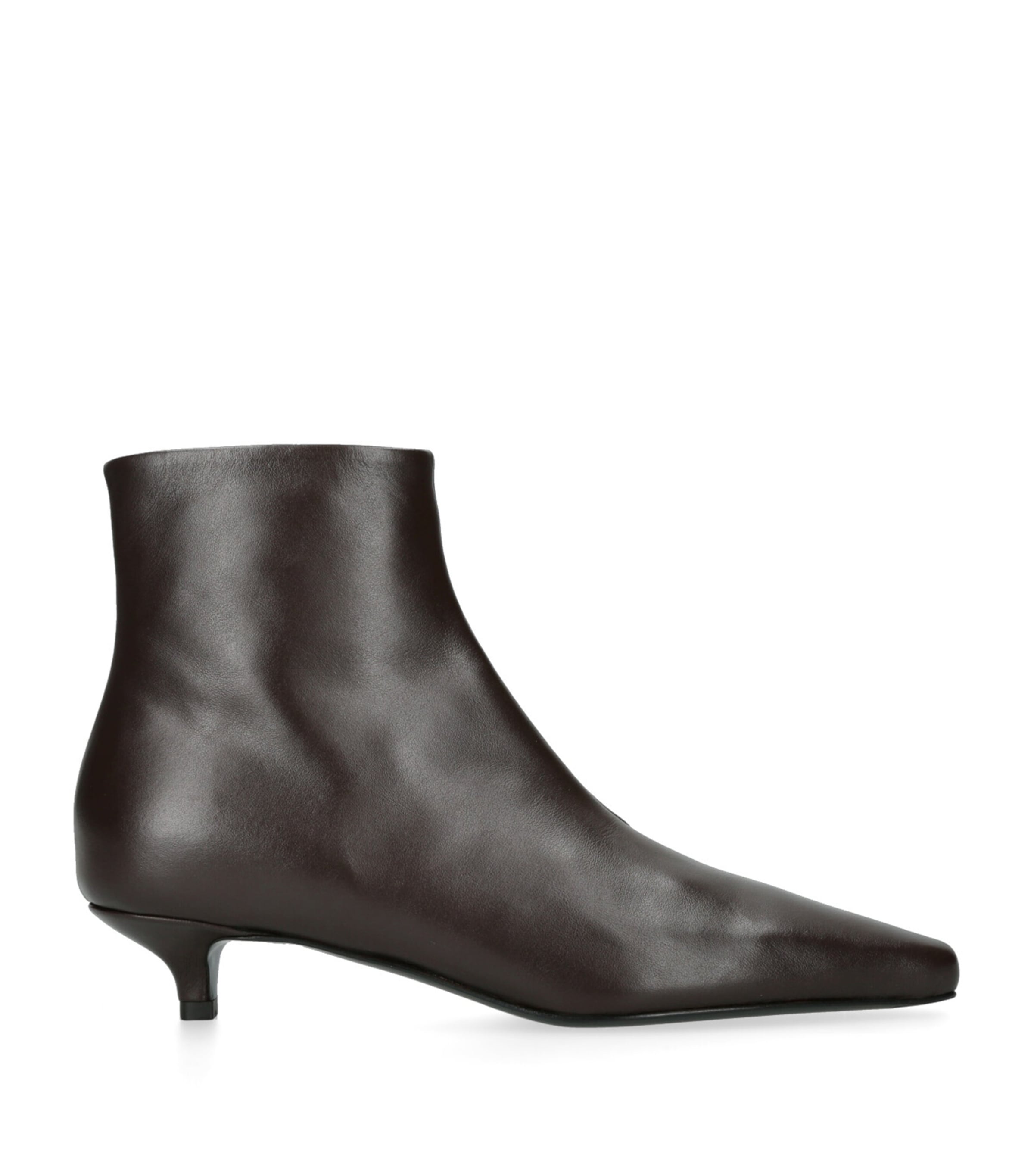 Totême Leather Slim Ankle Boots 35 In Black