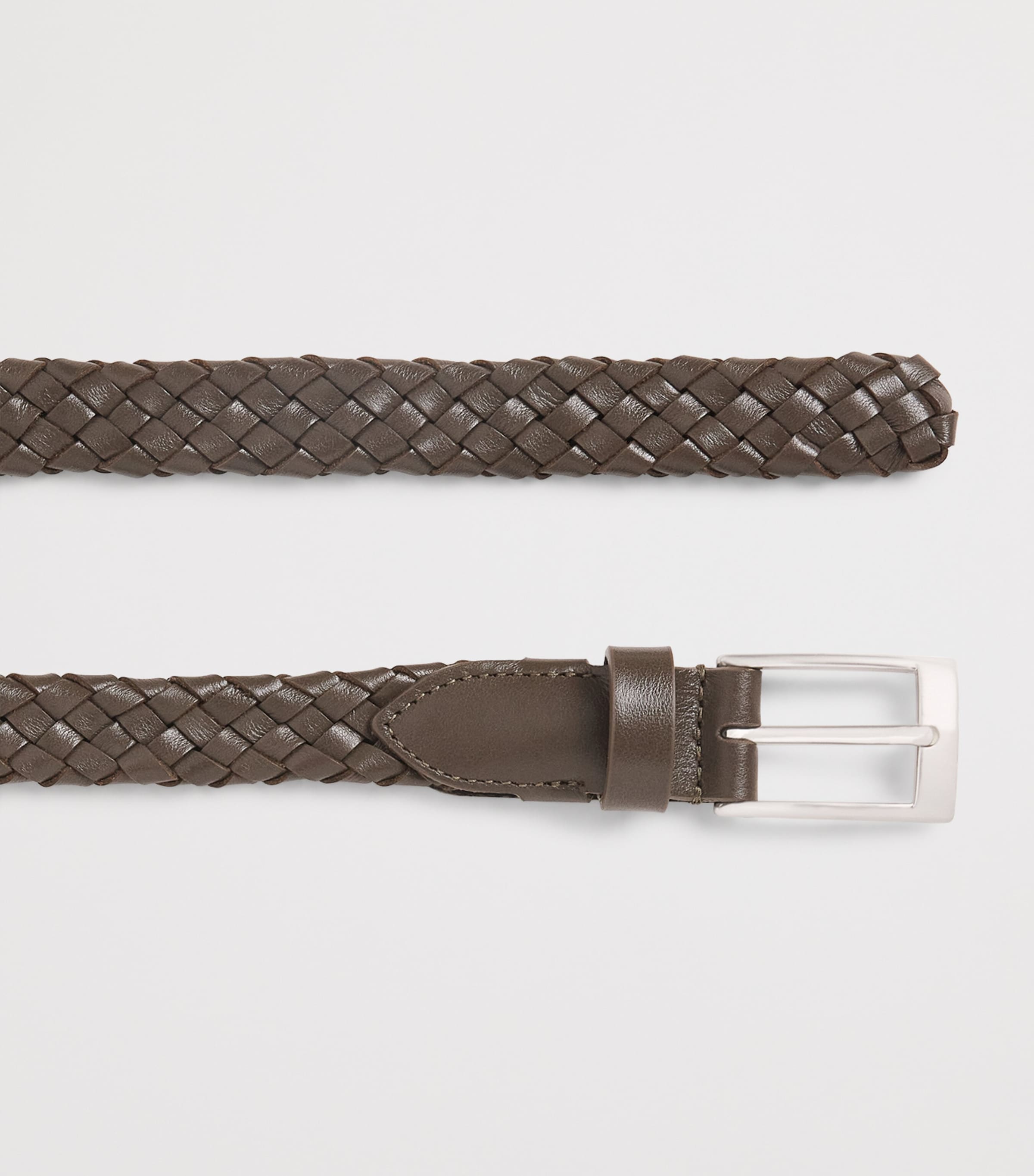 Canali Leather Weaved Belt Brown Image 4