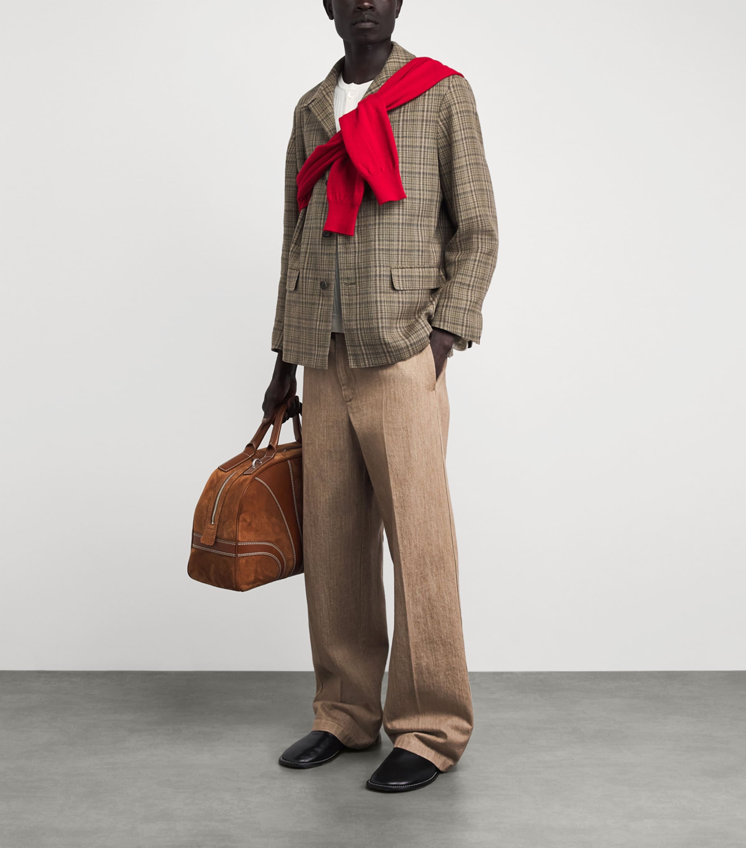 Silk-Linen Check Jacket DARK BROWN CHECK Image 2