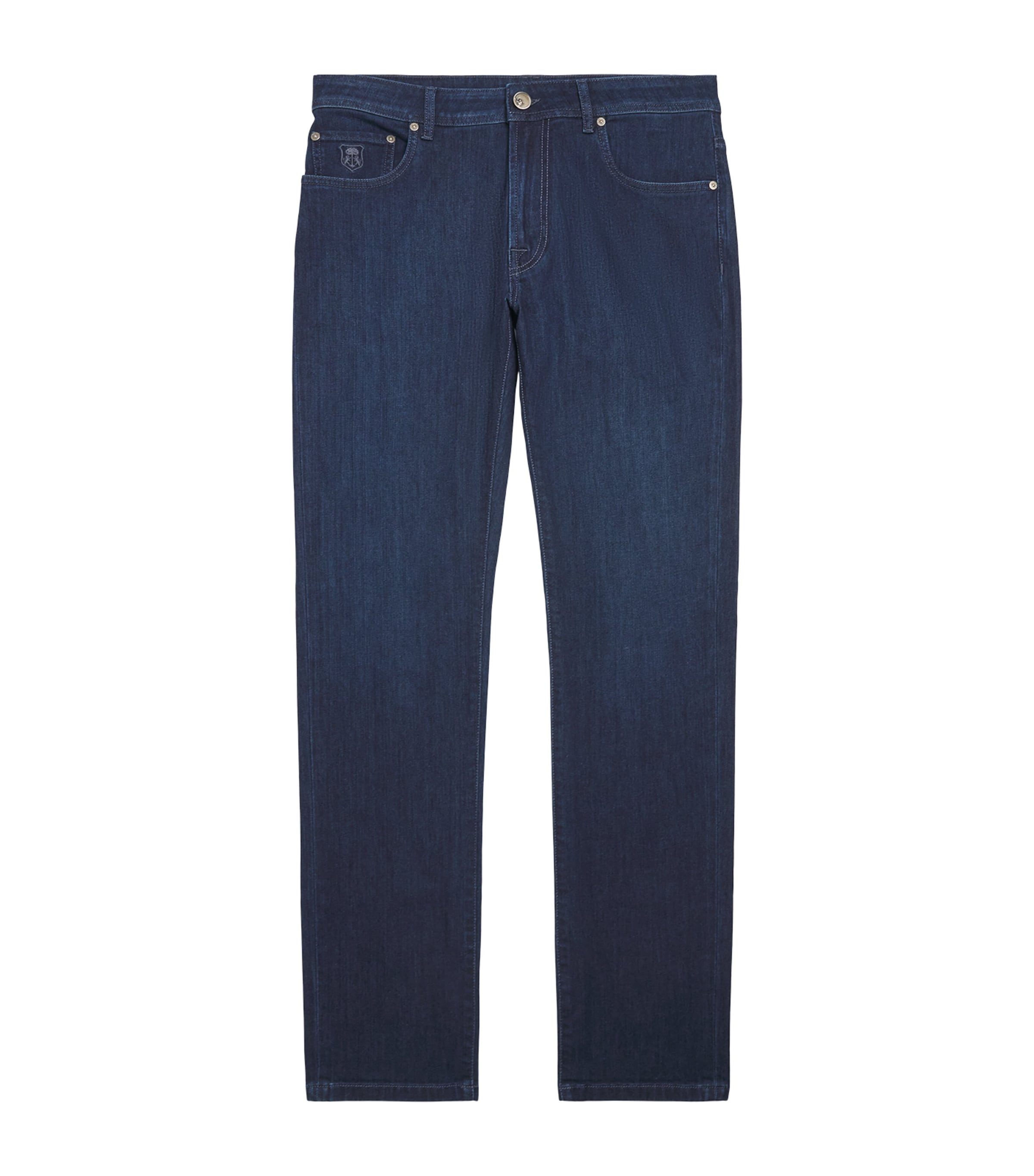 Corneliani Mens Stretch Straight Jeans Navy Blue Image 1