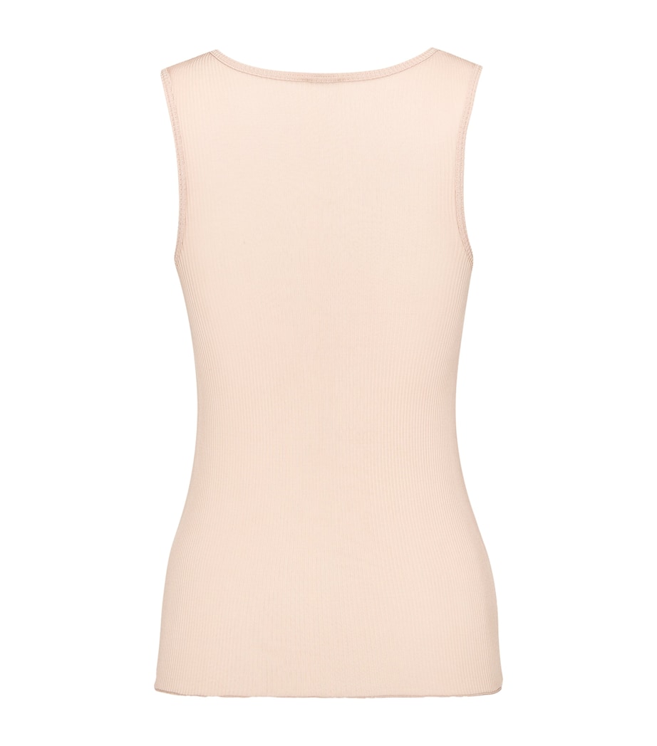 Saint Laurent Womens Silk Lace-Trim Tank Top Image 3