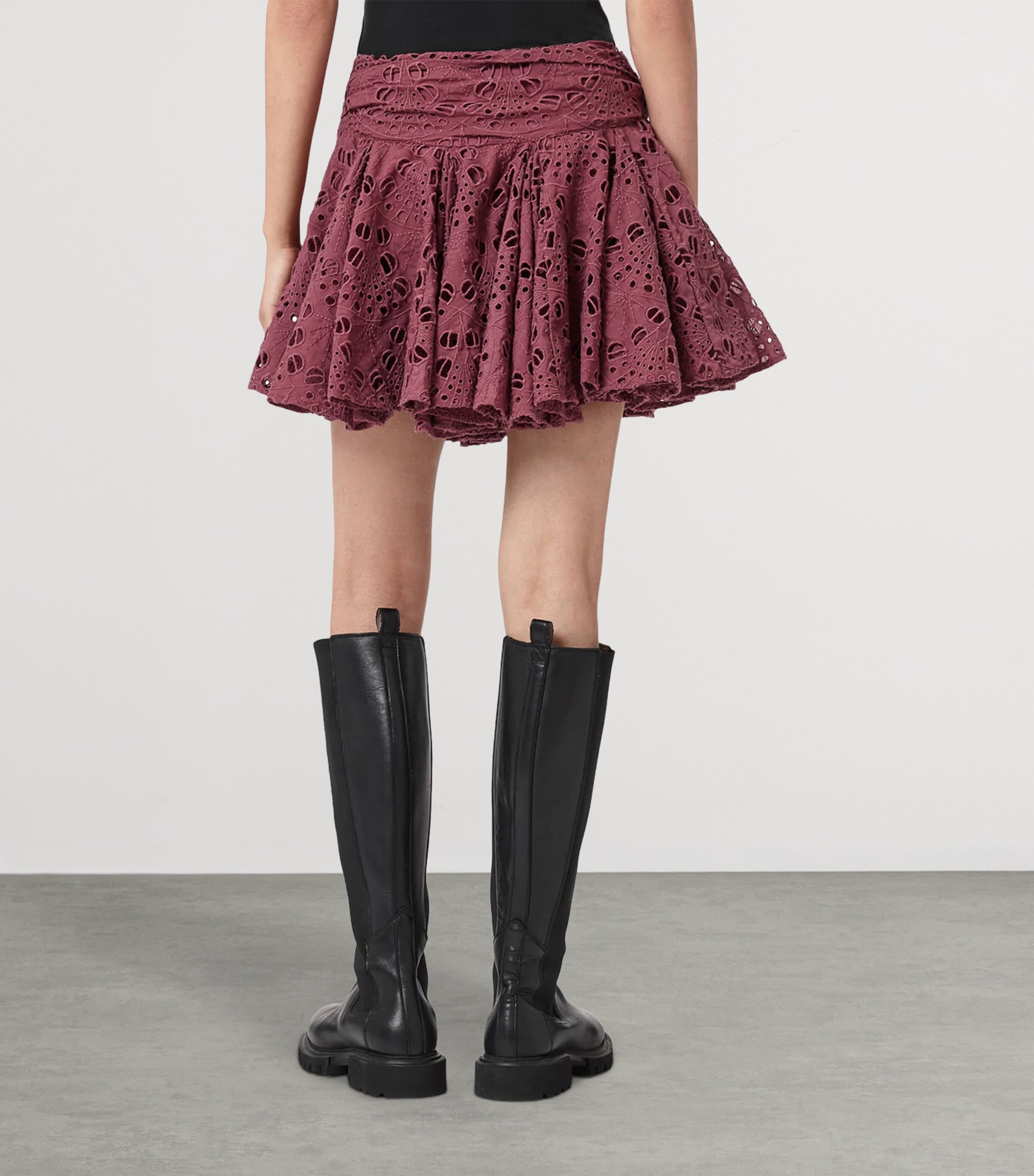 AllSaints Womens Dotty Mini Skirt Raspberry Pink Image 4