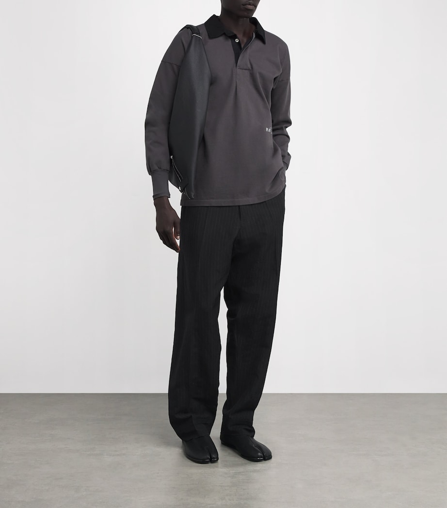 Maison Margiela Mens Wool Four Stitch Pinstripe Trousers Image 2