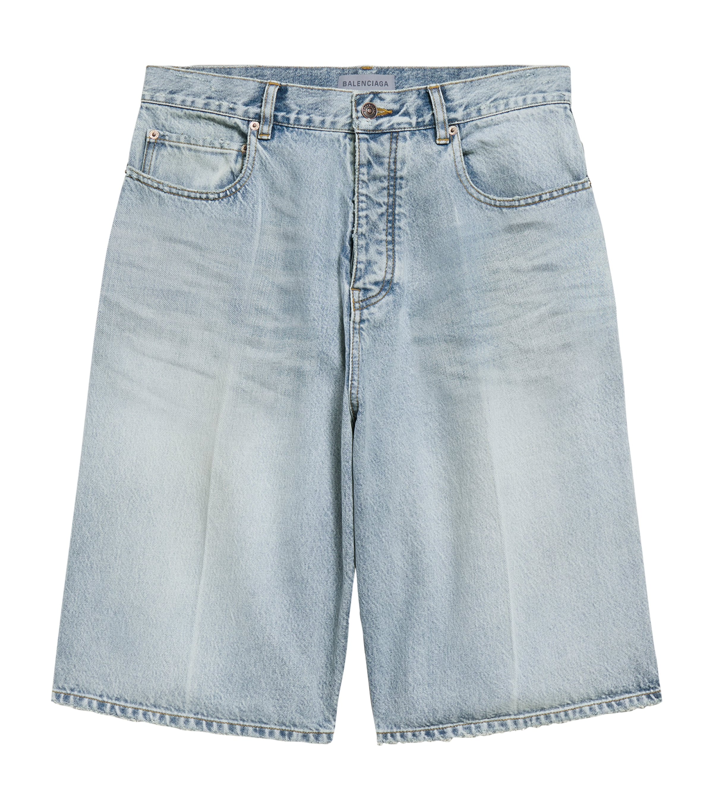 Balenciaga Mens Stay Press Denim Shorts Image 1