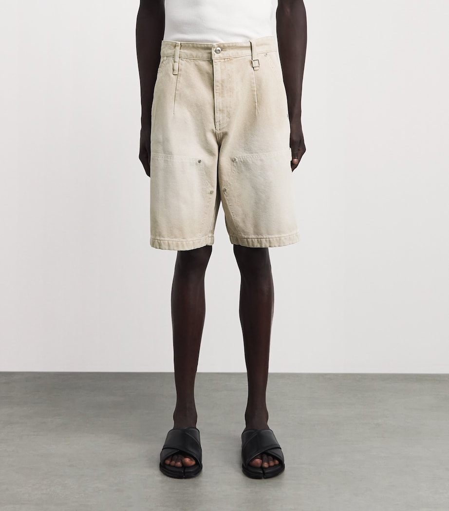 Wooyoungmi Mens Cotton Carpenter Shorts Beige Image 4