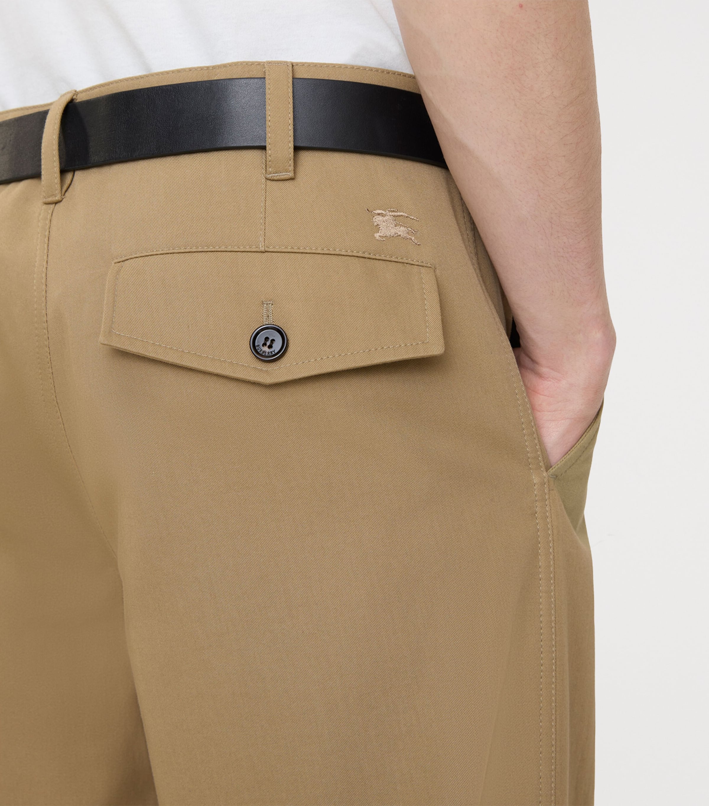 Burberry Mens Cotton Twill Chinos Sparrow Beige Image 3