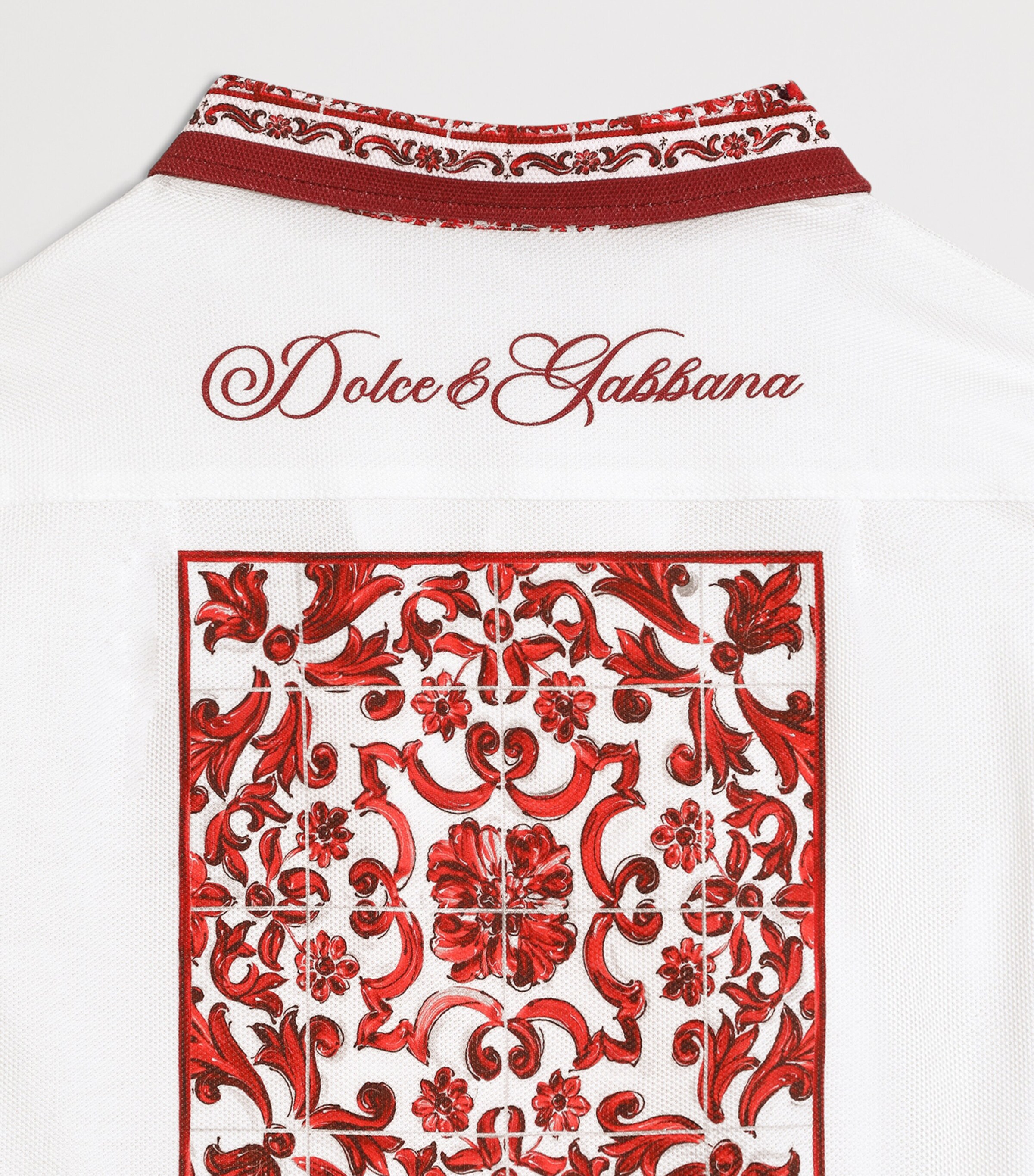 Dolce&Gabbana Kids Double Piqué Majolica Print Shirt (8-14 Years) Maiolica Ru Image 4
