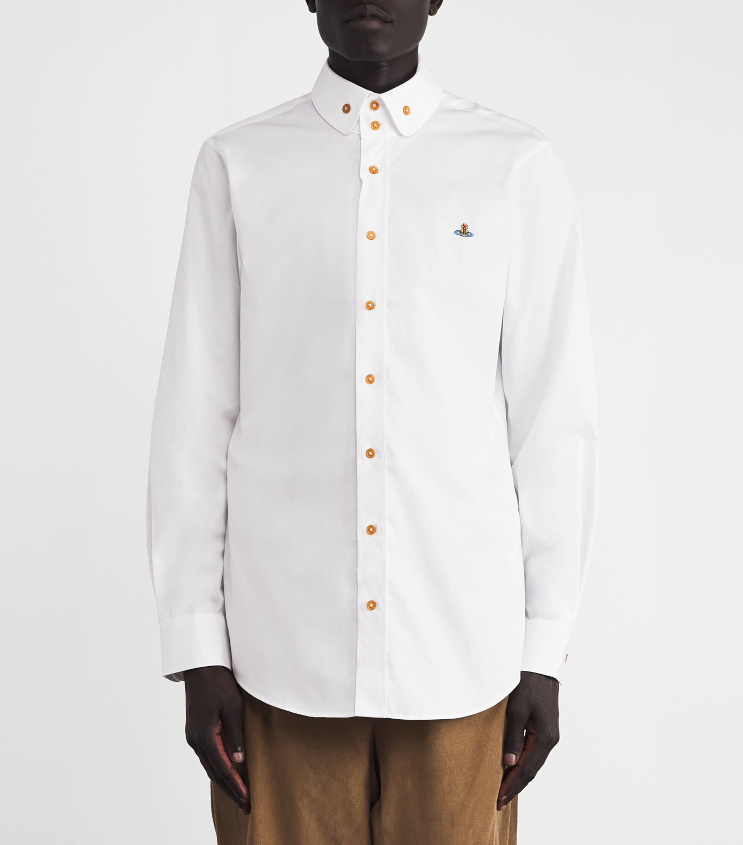 Organic Cotton Button-Down Orb Shirt A401 WHITE Image 3
