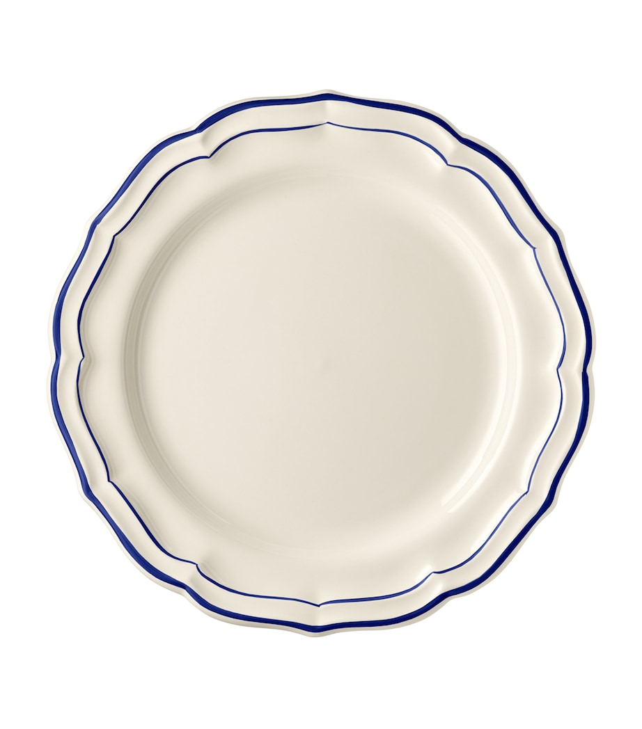 Set of 4 Filet Cobalt Dinner Plates (26.5cm) WHITE, BLUE Image 1