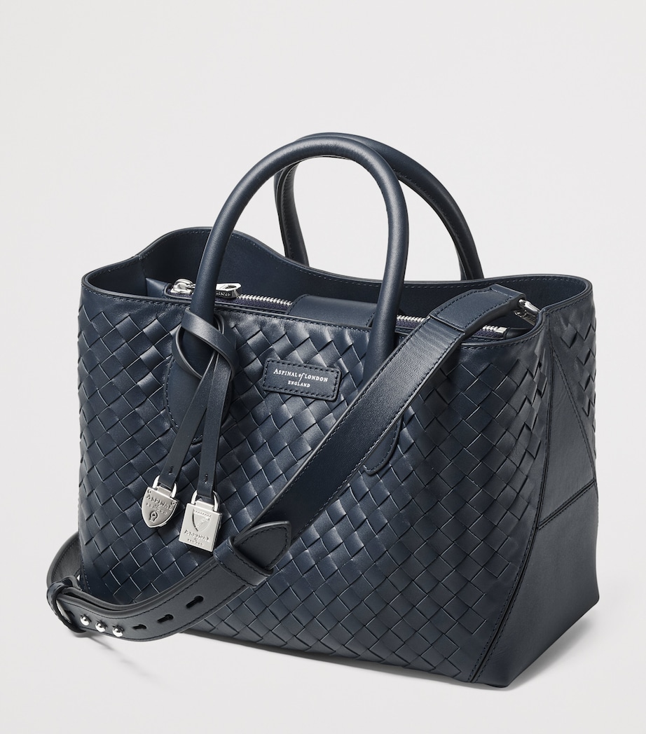 Aspinal Of London Midi Leather London Tote Bag French Navy Image 2