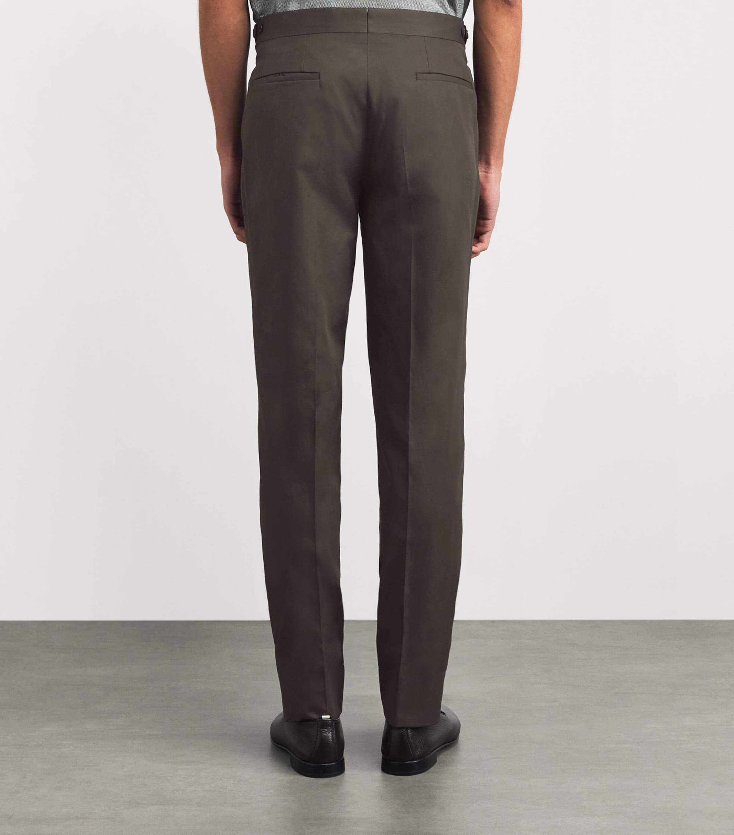 Brioni Mens Cotton Pleated Trousers Image 5
