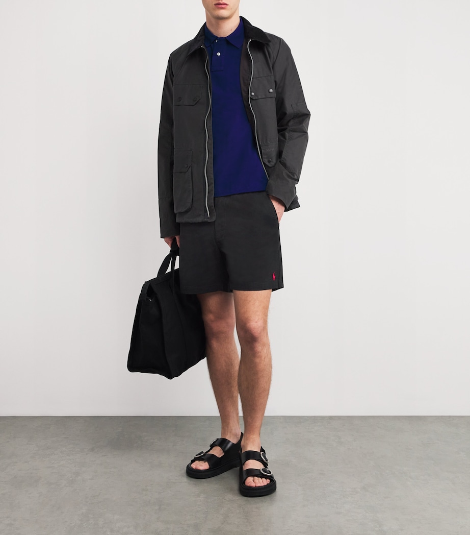 Stretch-Cotton Logo Shorts POLO BLACK Image 2