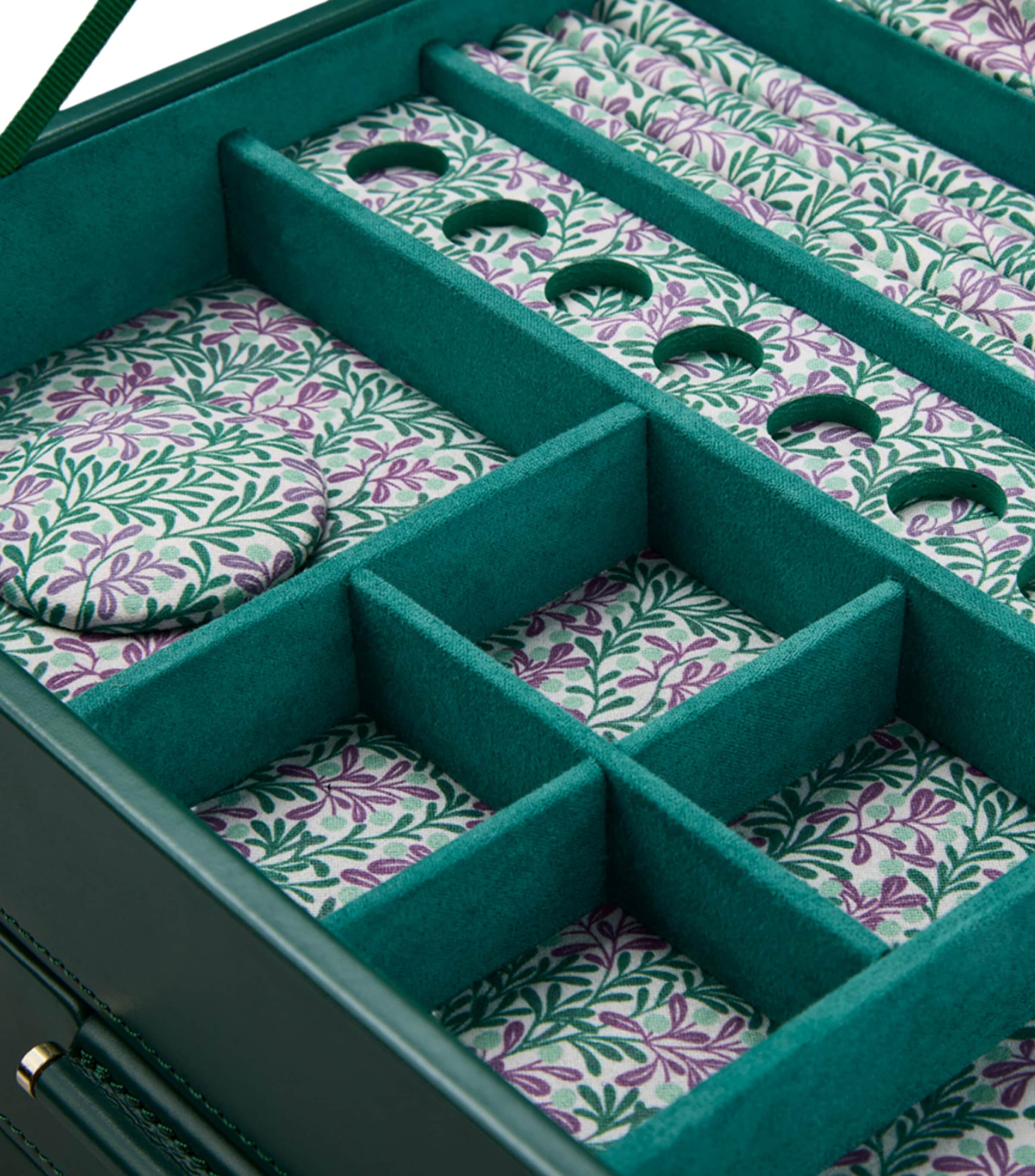 WOLF x Fiona Howard Sophia Multi-Drawer Jewellery Box Frst Grn Frut Boticl Image 4