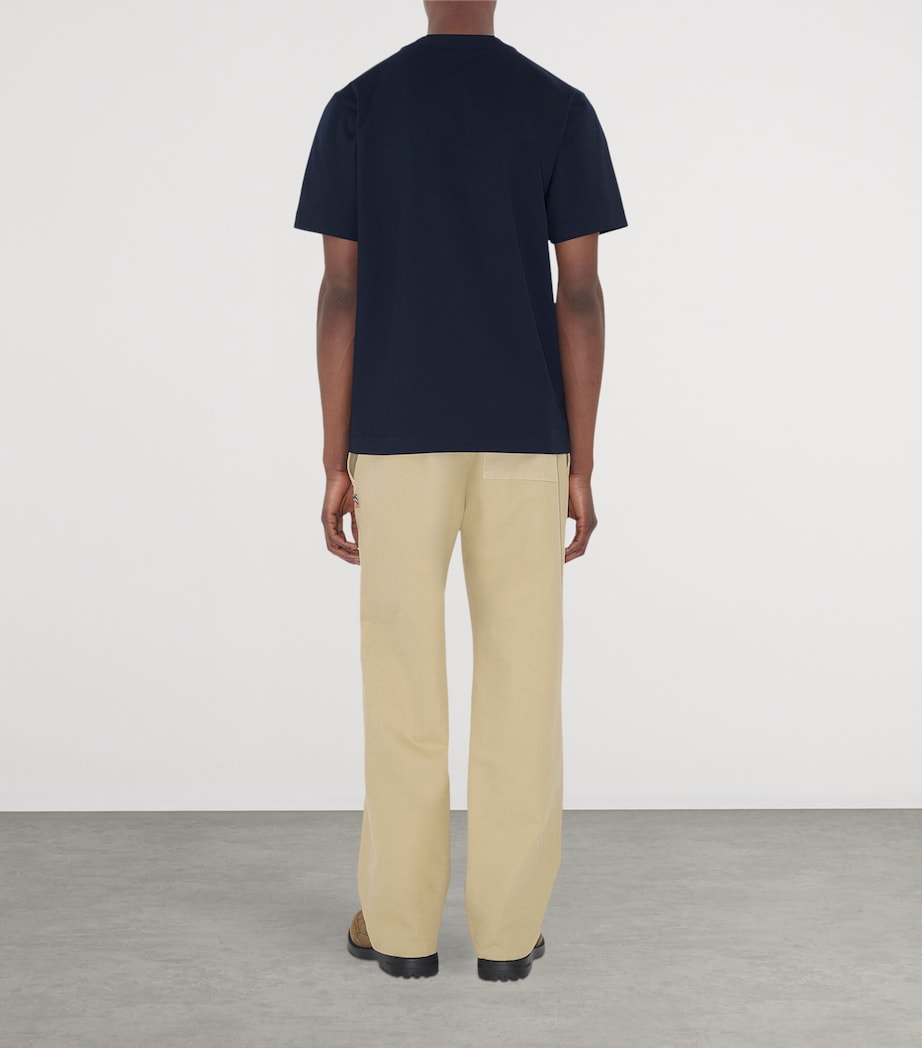 Cotton Knight Stamp T-Shirt NAVY Image 4