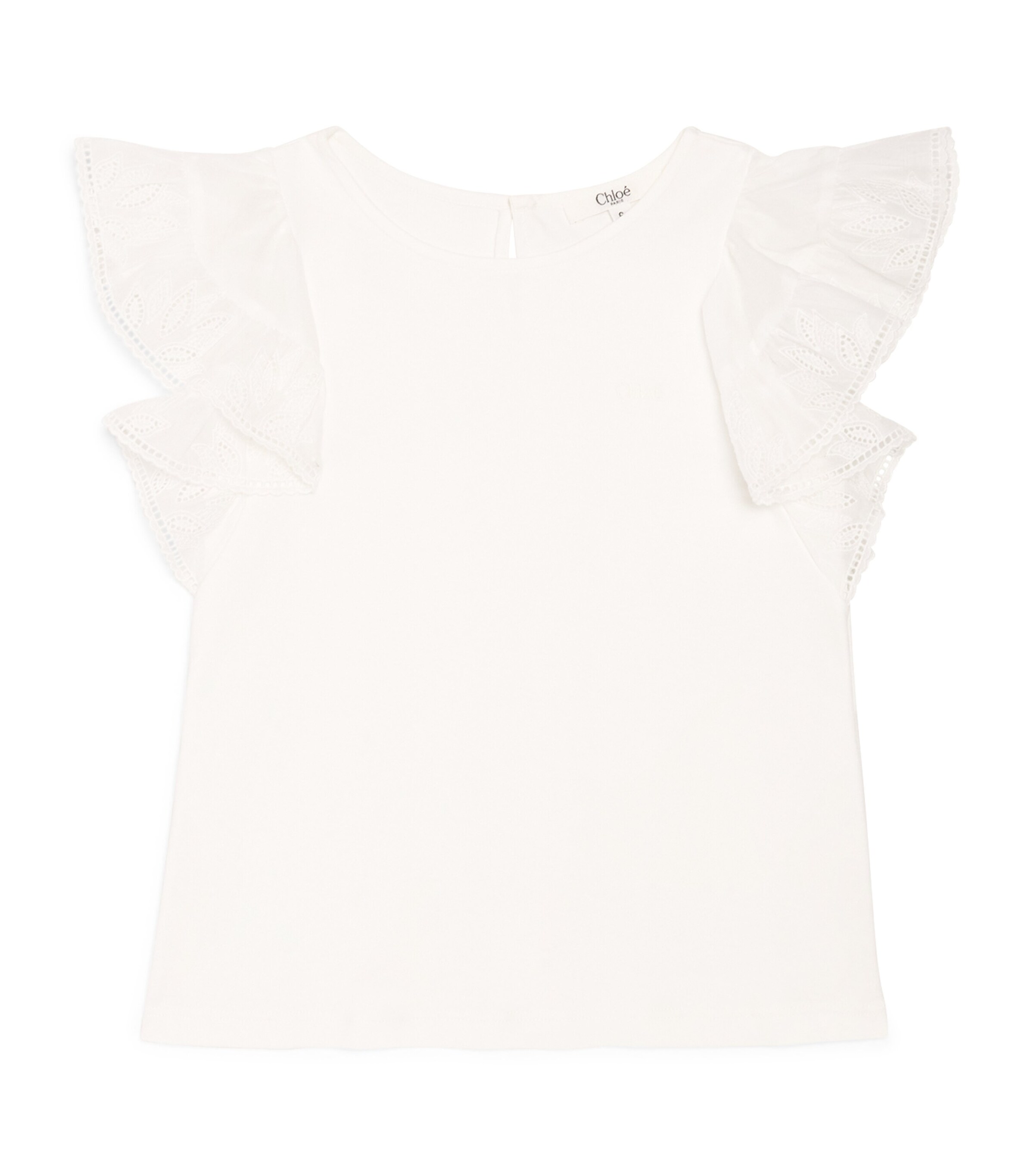 Chloé Cotton Lace-trim Blouse In White