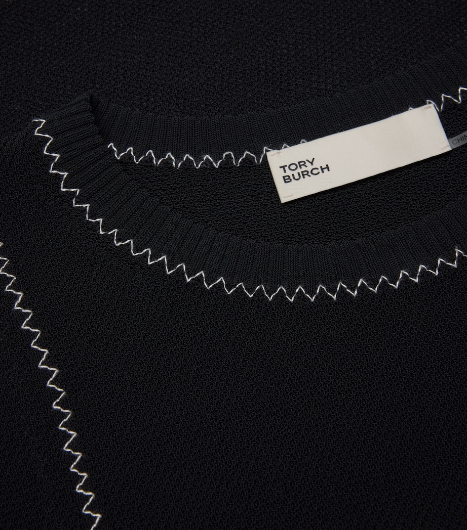 Knit-Mesh Top 001 BLACK Image 2