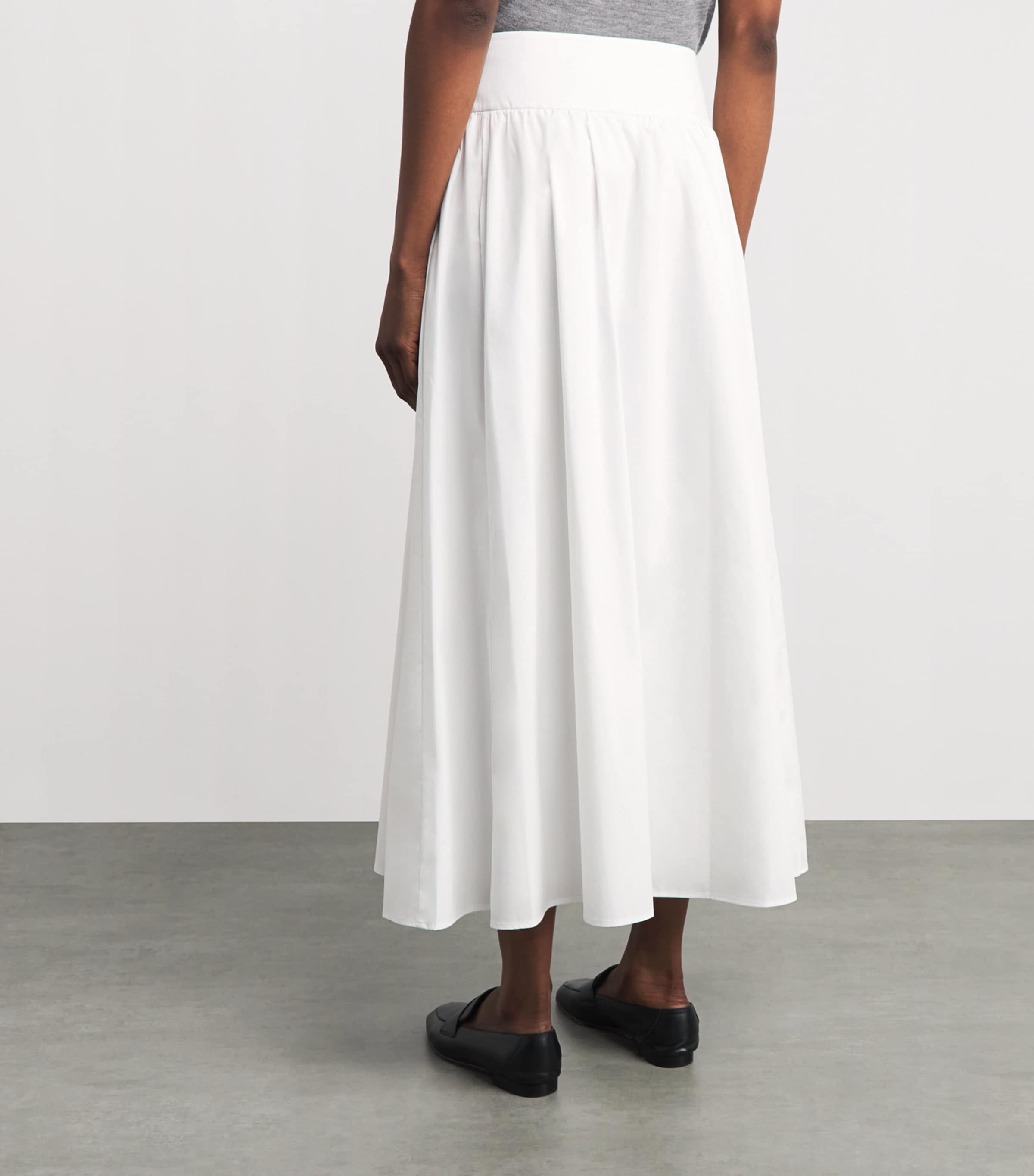 Theory Womens Poplin Midi Skirt White Image 5