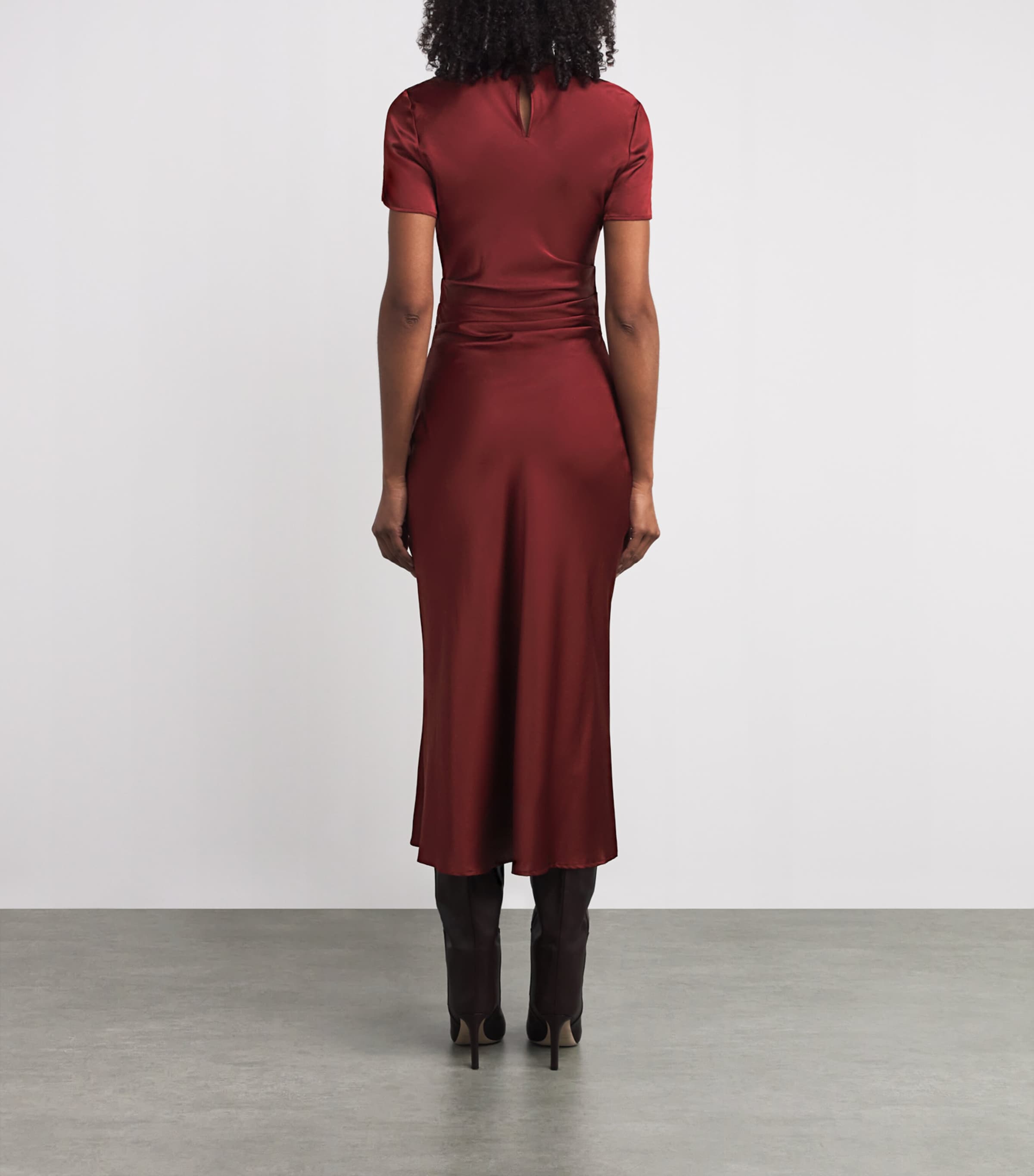 Stretch-Silk Marcel Midi Dress SANG SANGRIA Image 3