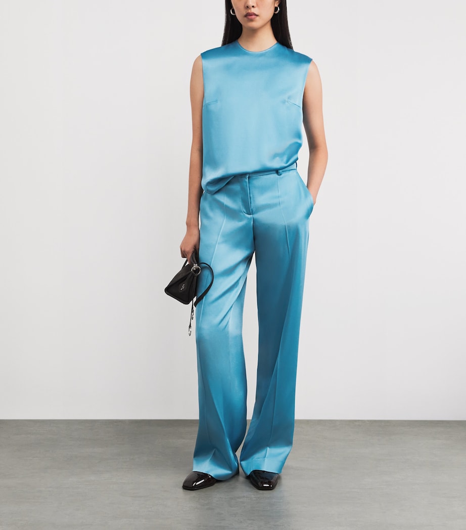 Satin Tailored Trousers 4130 STEEL BLUE Image 2