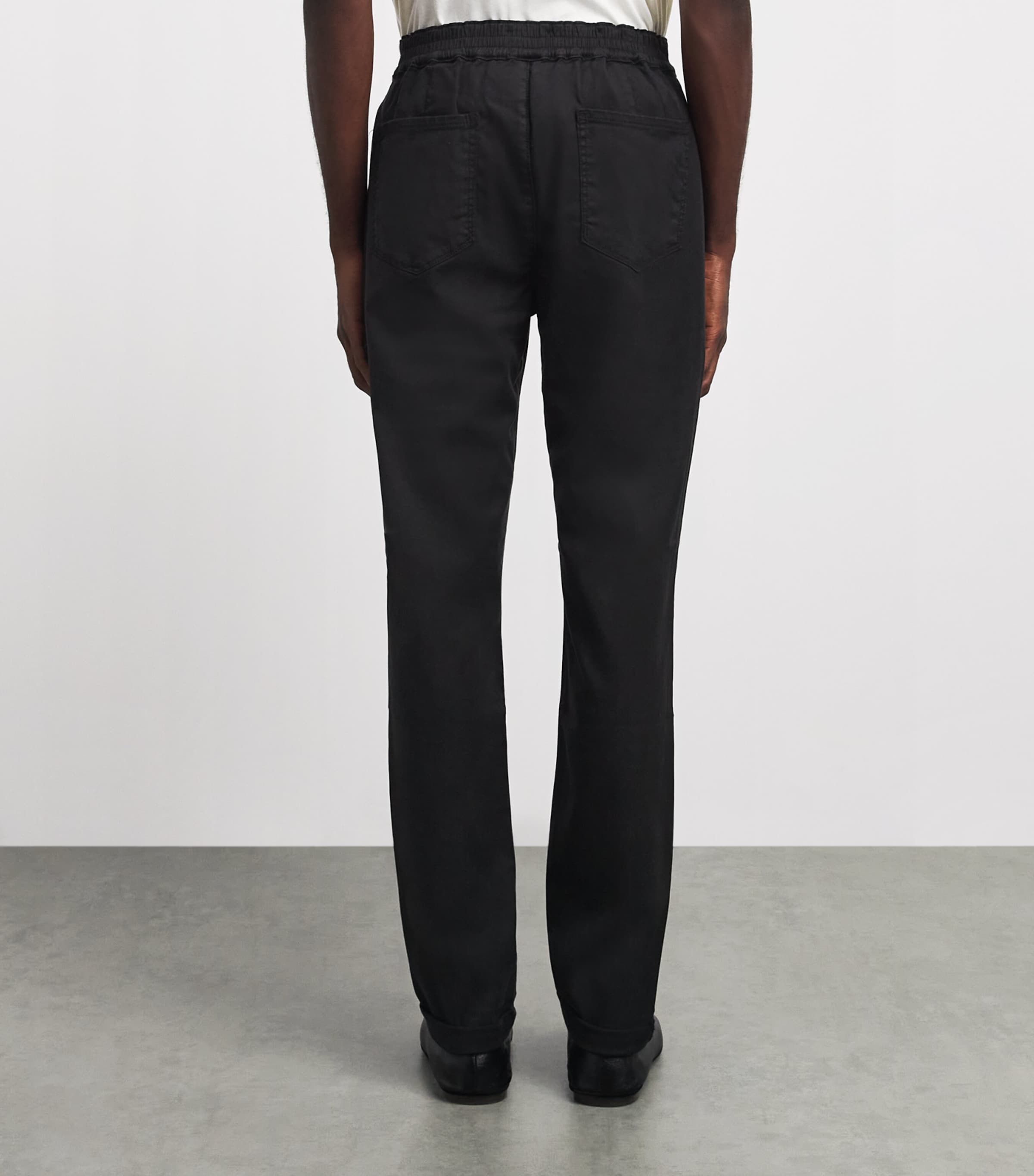 PAIGE Mens Drawstring Fraser Chinos Black Image 5