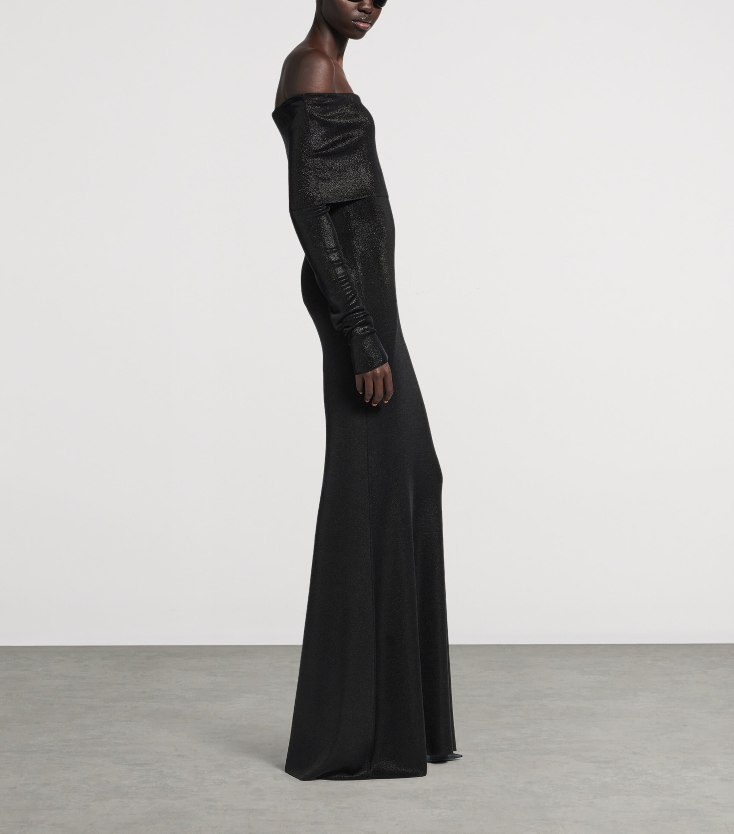 Balenciaga Womens Off-The-Shoulder Maxi Dress Image 4