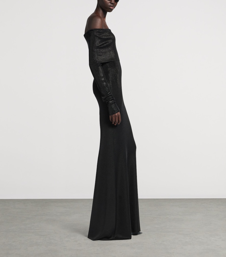 Balenciaga Womens Off-The-Shoulder Maxi Dress Image 4