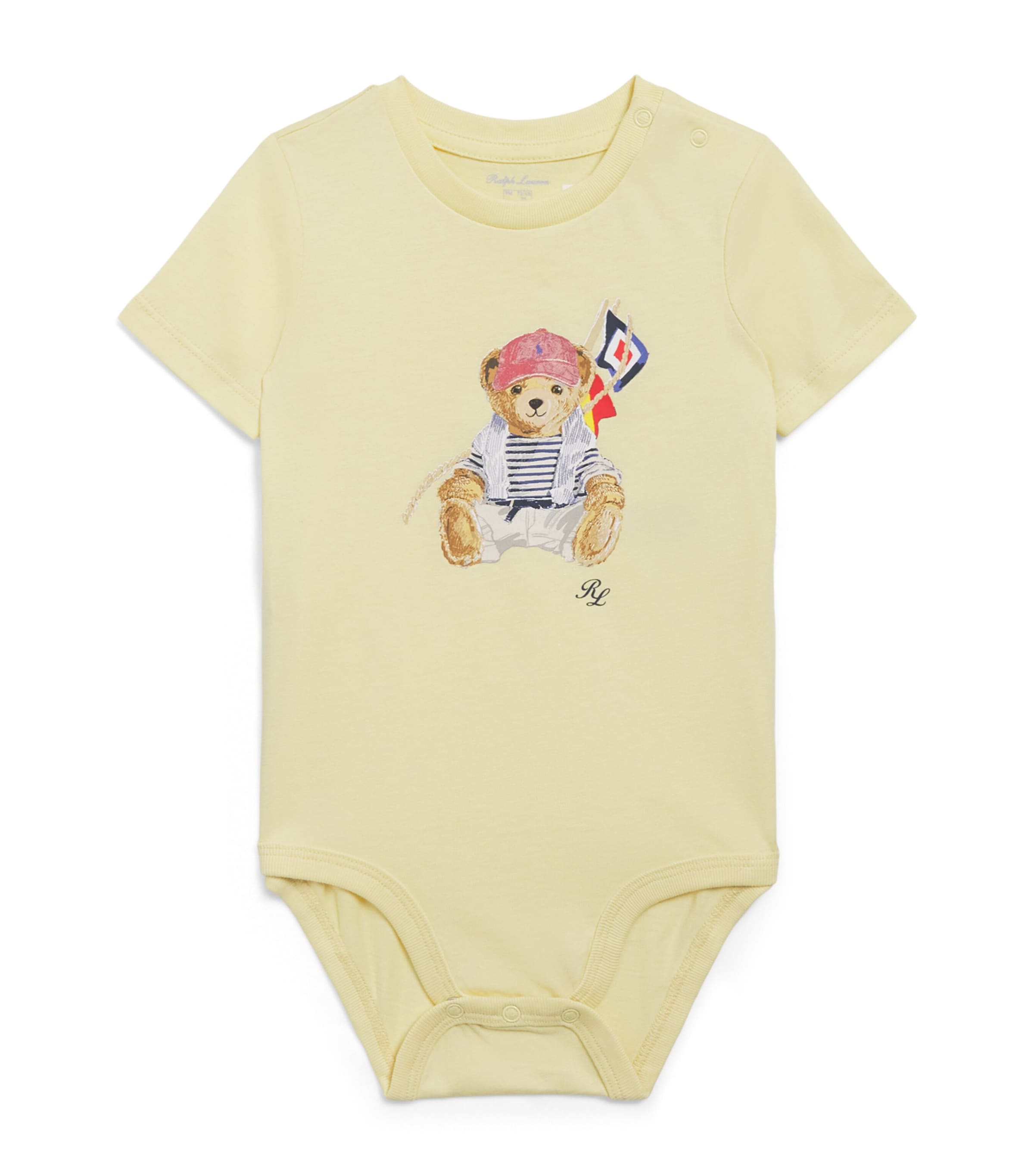 Ralph Lauren Kids Sailing Polo Bear Bodysuit (0-12 Months) T Brd Yllw Image 1