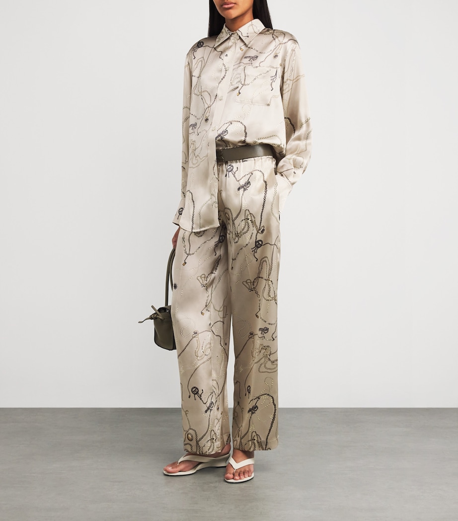 Silk Printed Trousers 9474 PUMICE Image 2
