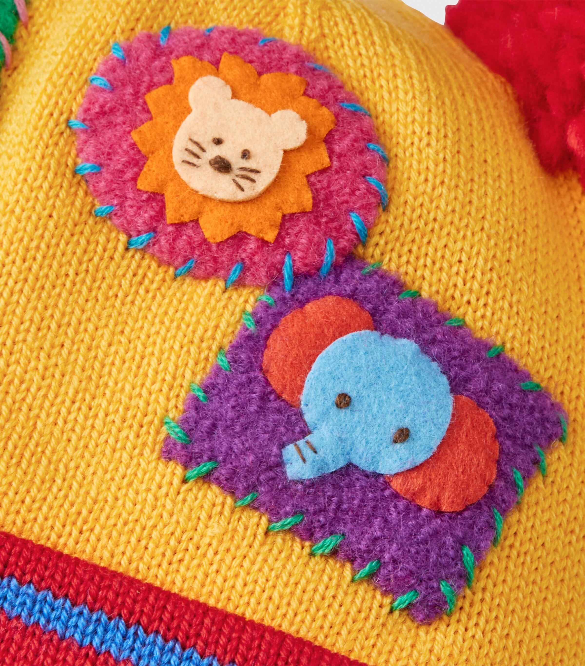 Miki House Wool-Blend Patchwork-Detail Hat Image 5