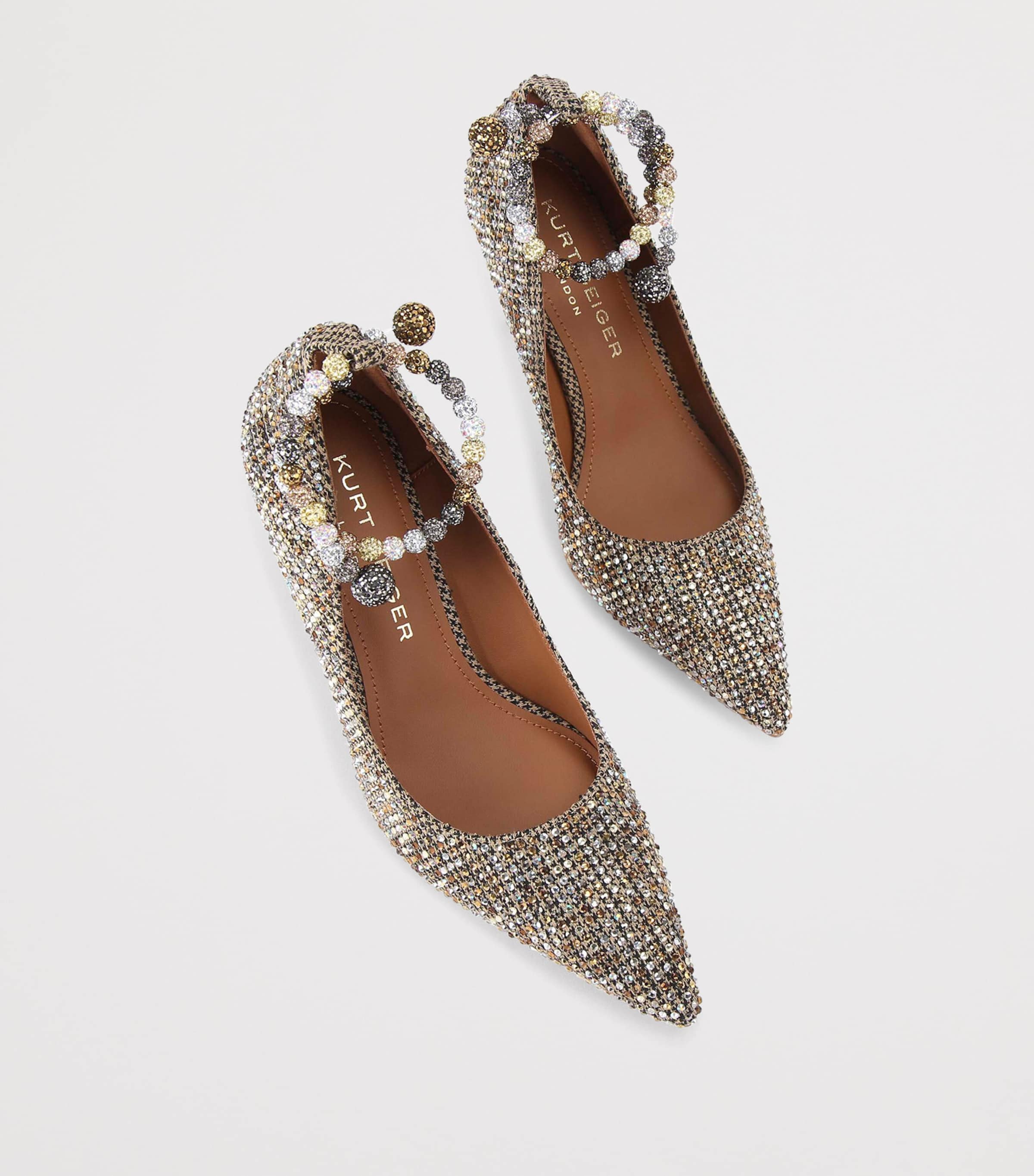 Kurt Geiger London Embellished Belgravia Jewel Pumps Beige Comb Image 4