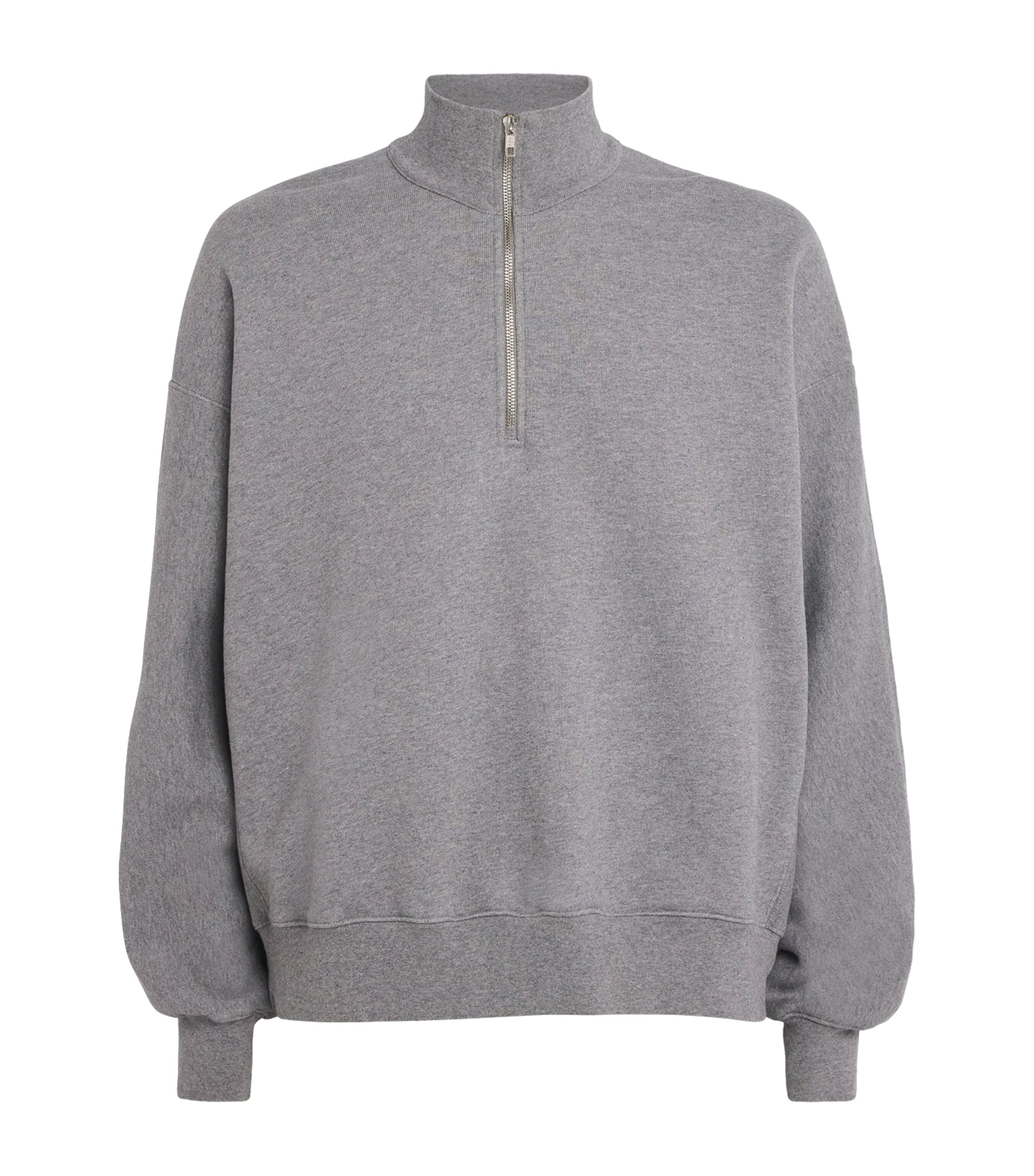 Cotton Quarter-Zip Idris Sweatshirt A1027-GRYHR Image 1