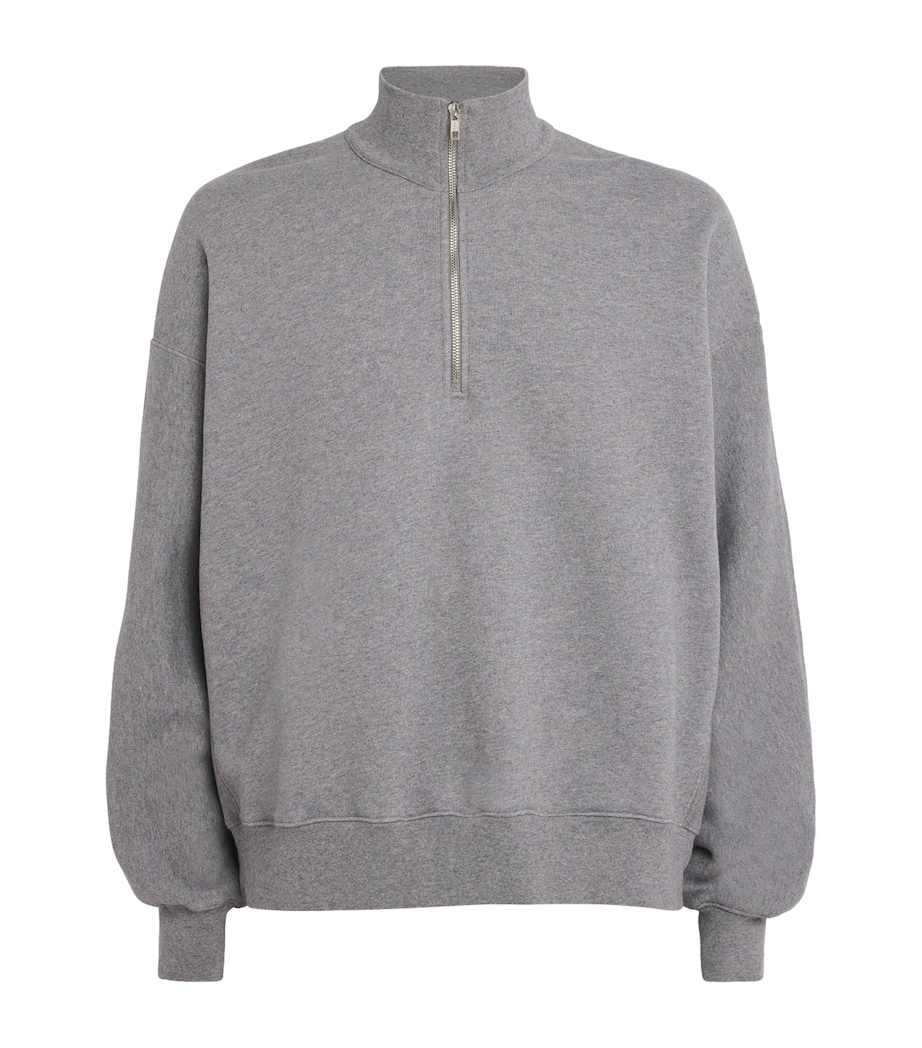 Cotton Quarter-Zip Idris Sweatshirt A1027-GRYHR Image 1
