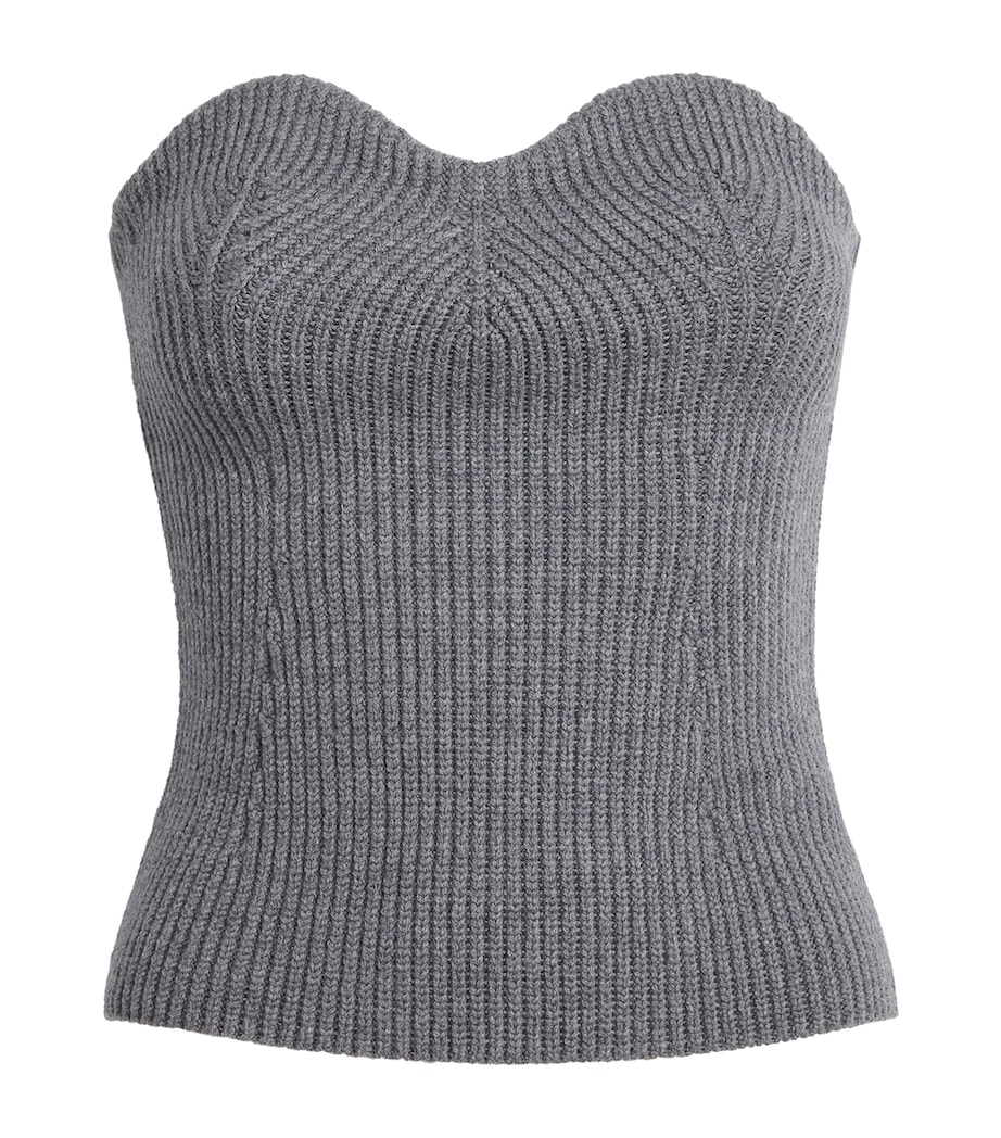 Jil Sander Womens Wool-Blend Bustier Top Basalt Image 1