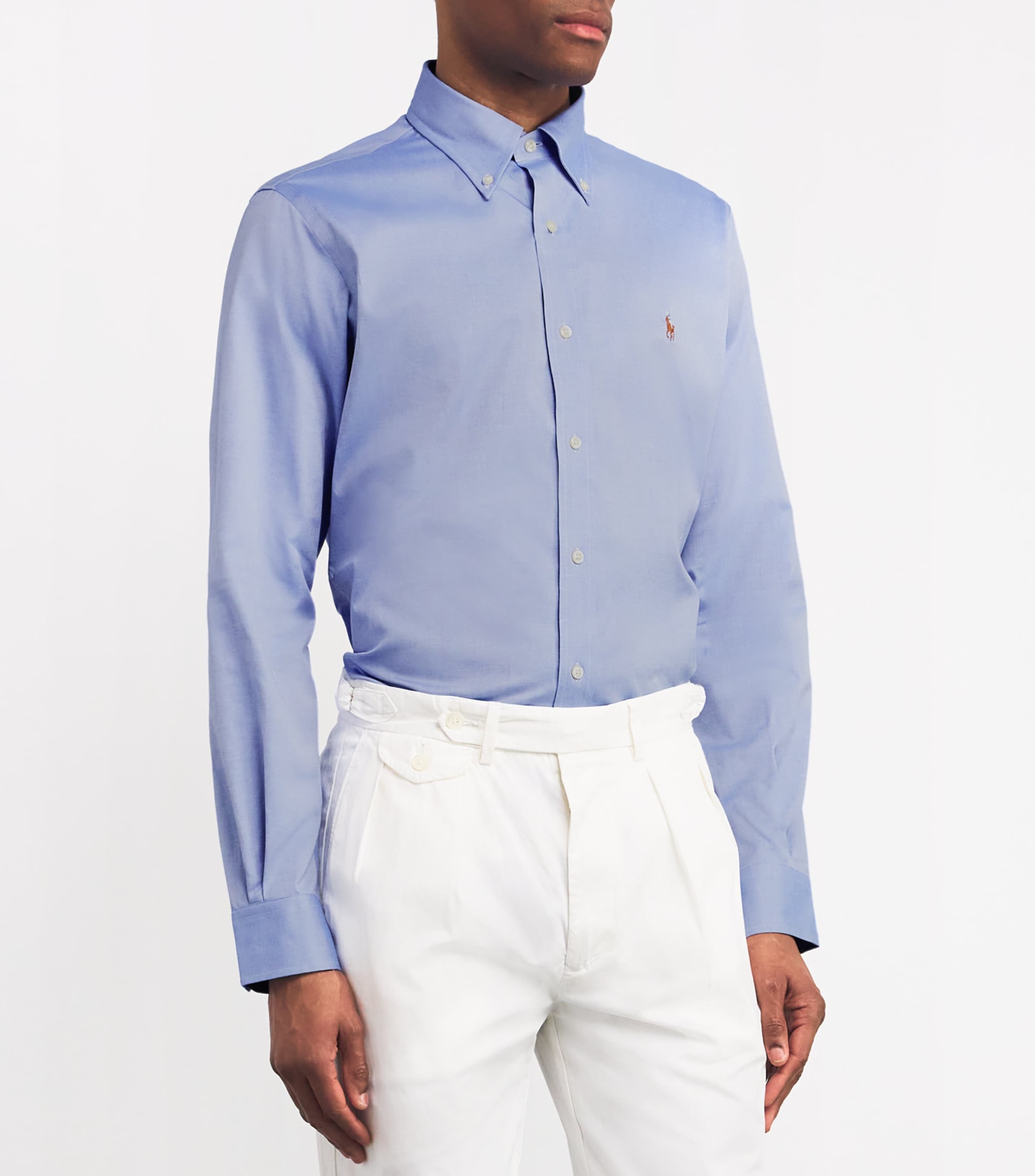 Cotton Poplin Slim Oxford Shirt BLUE Image 3