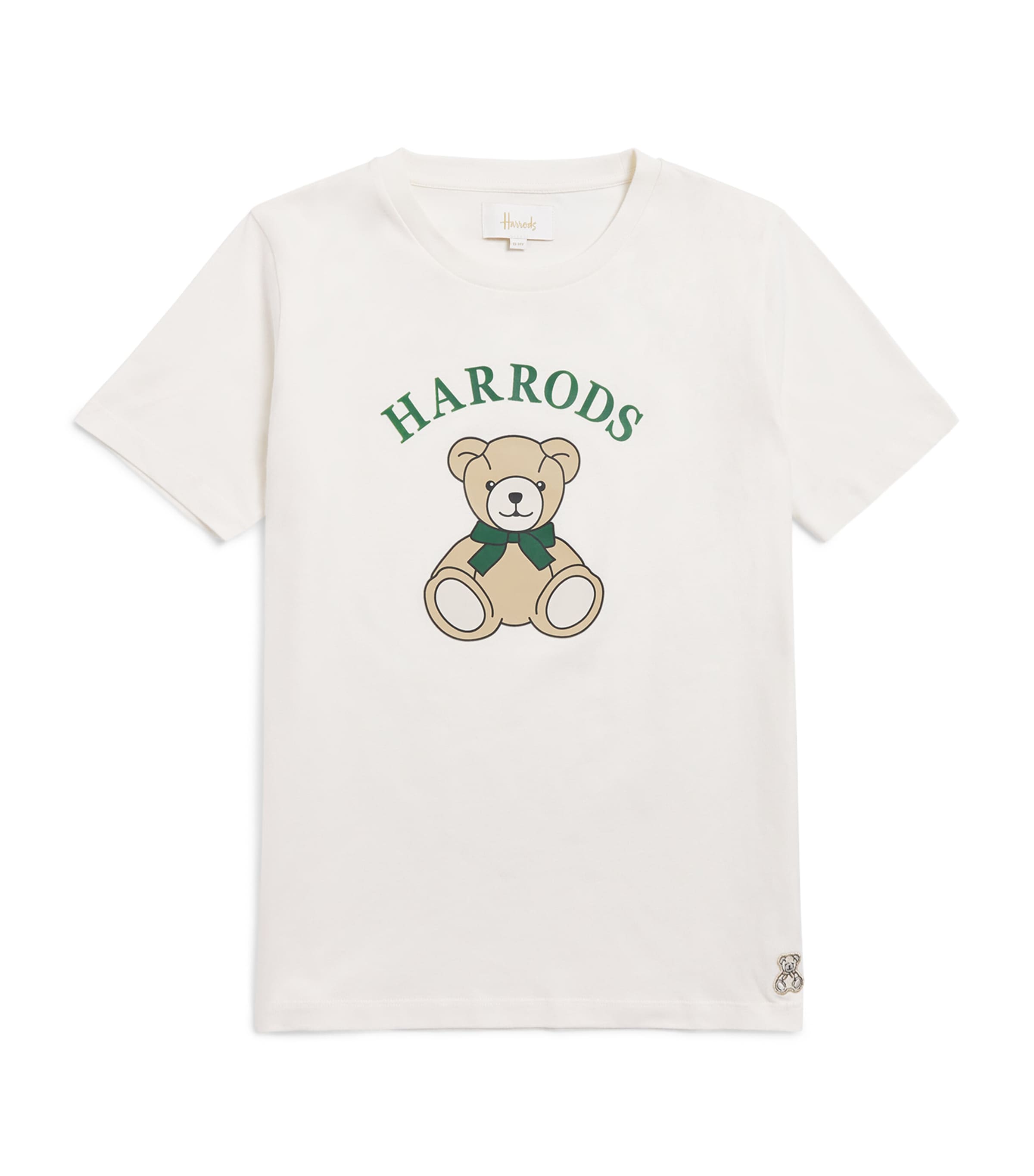 Harrods Cotton Bear T-Shirt (9-14 Years) Ivory Image 1