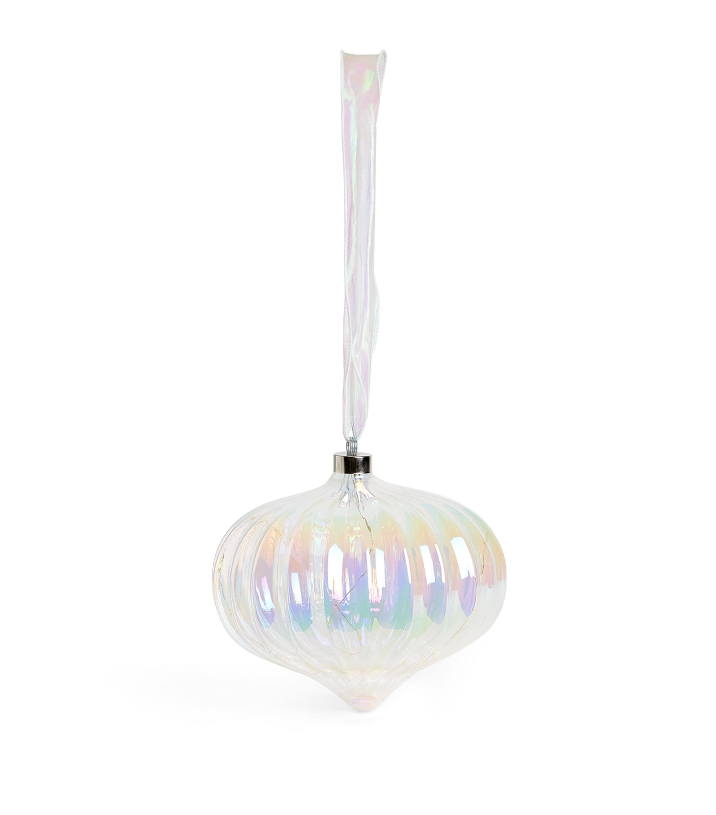 Harrods Extra Large Glass Led Bauble In White