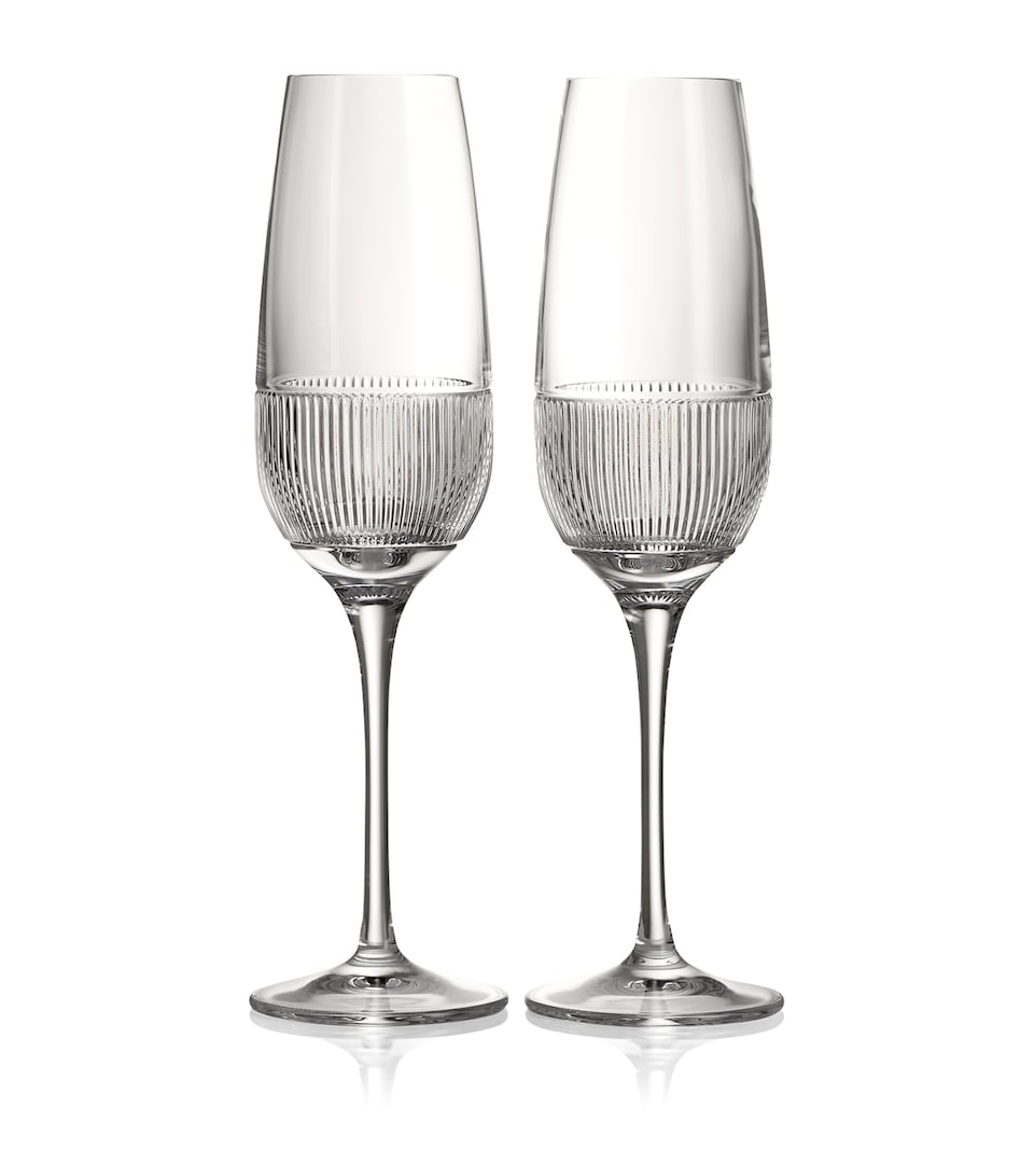 Wedgwood Crystal Helia Champagne Flutes (Set of 2) Clear