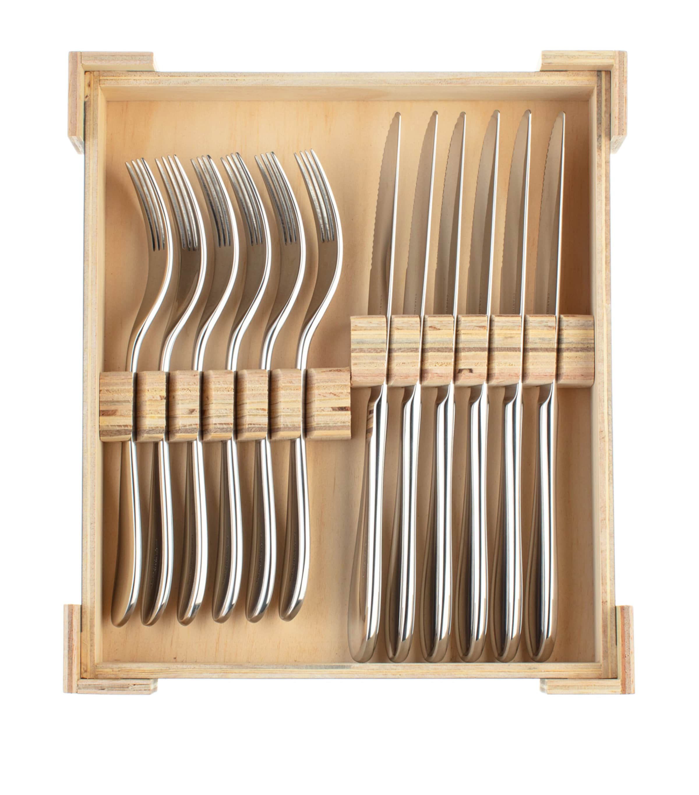 CHARINGWORTH SANTOL STAINLESS STEEL STEAK KNIFE AND FORK SET