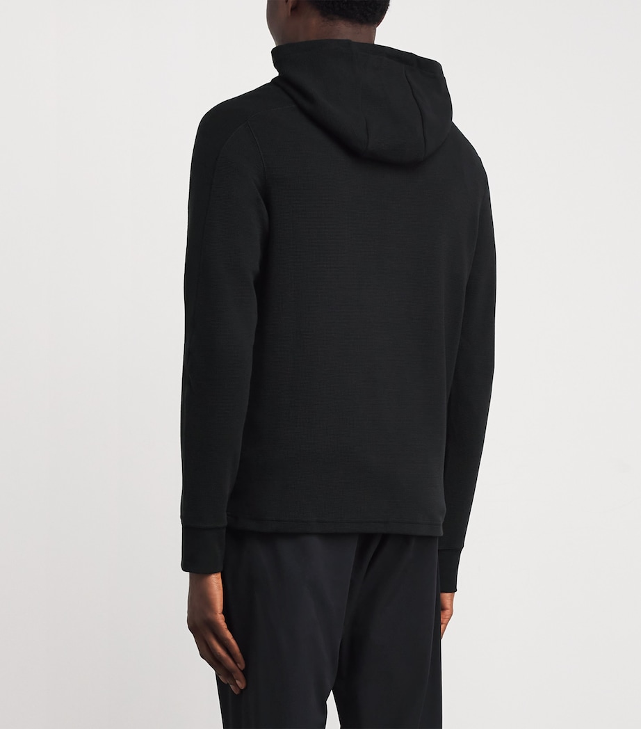 Waffle-Knit Hoodie POLO BLACK Image 4