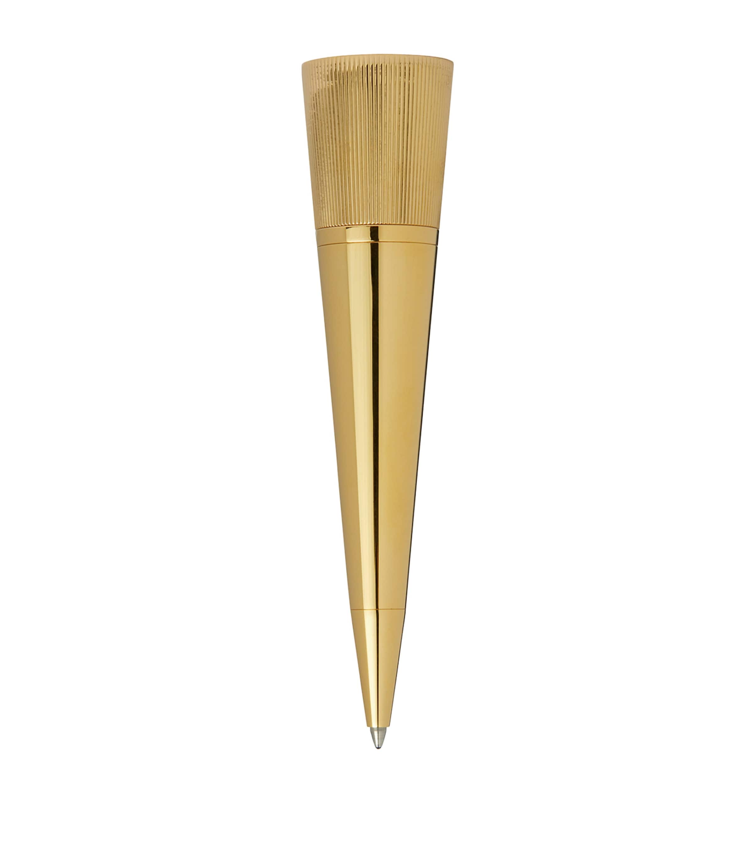 Dunhill Gold-plated Brass Conical Pen In Burgundy