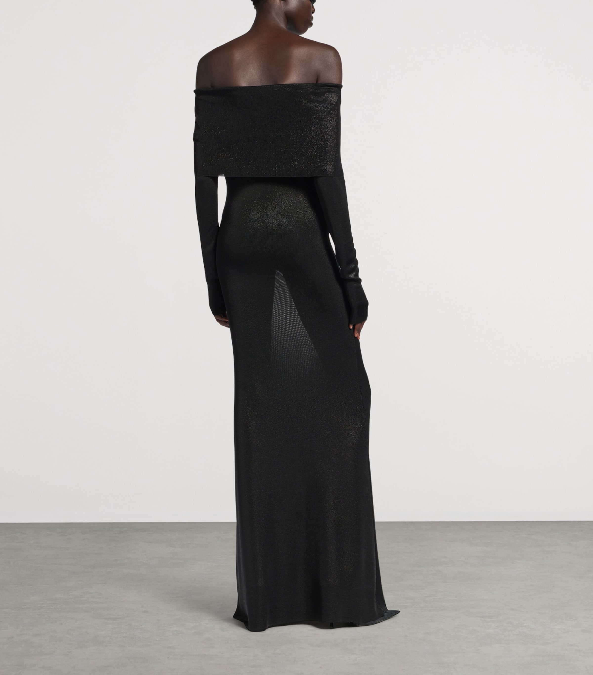 Balenciaga Womens Off-The-Shoulder Maxi Dress Image 3