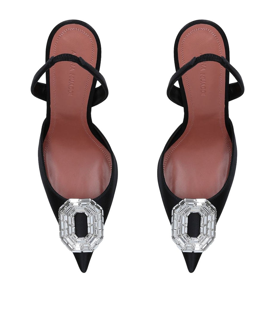 Satin Camelia Slingback Pumps 90 BLACK Image 5