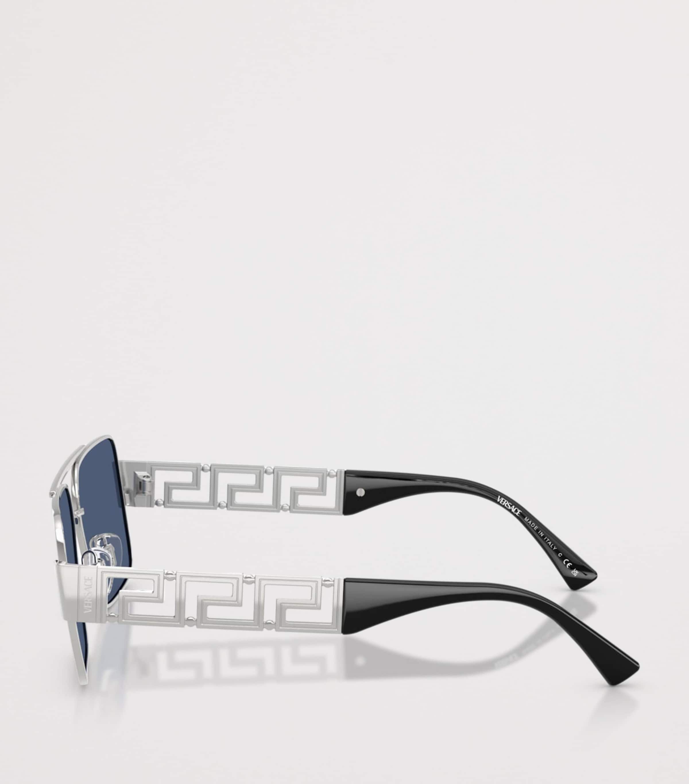 Versace Wire VE2290 Rectangular Sunglasses Silver Image 3