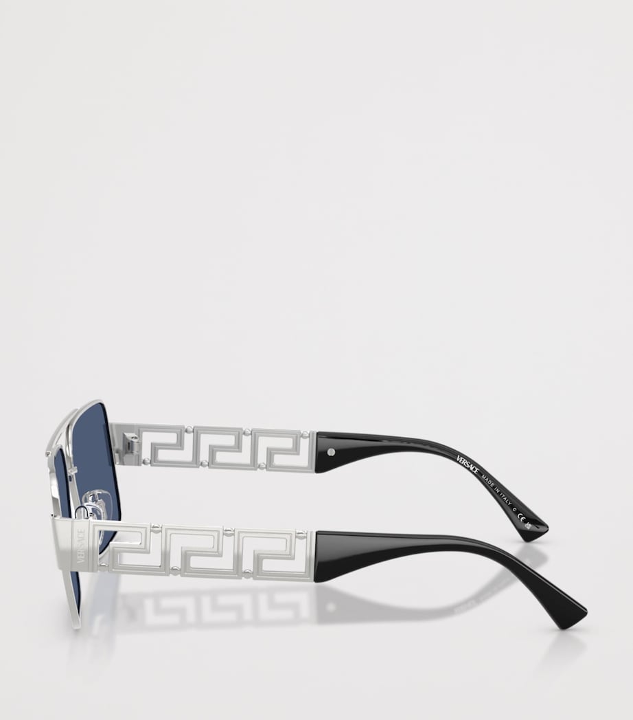Versace Wire VE2290 Rectangular Sunglasses Silver Image 3