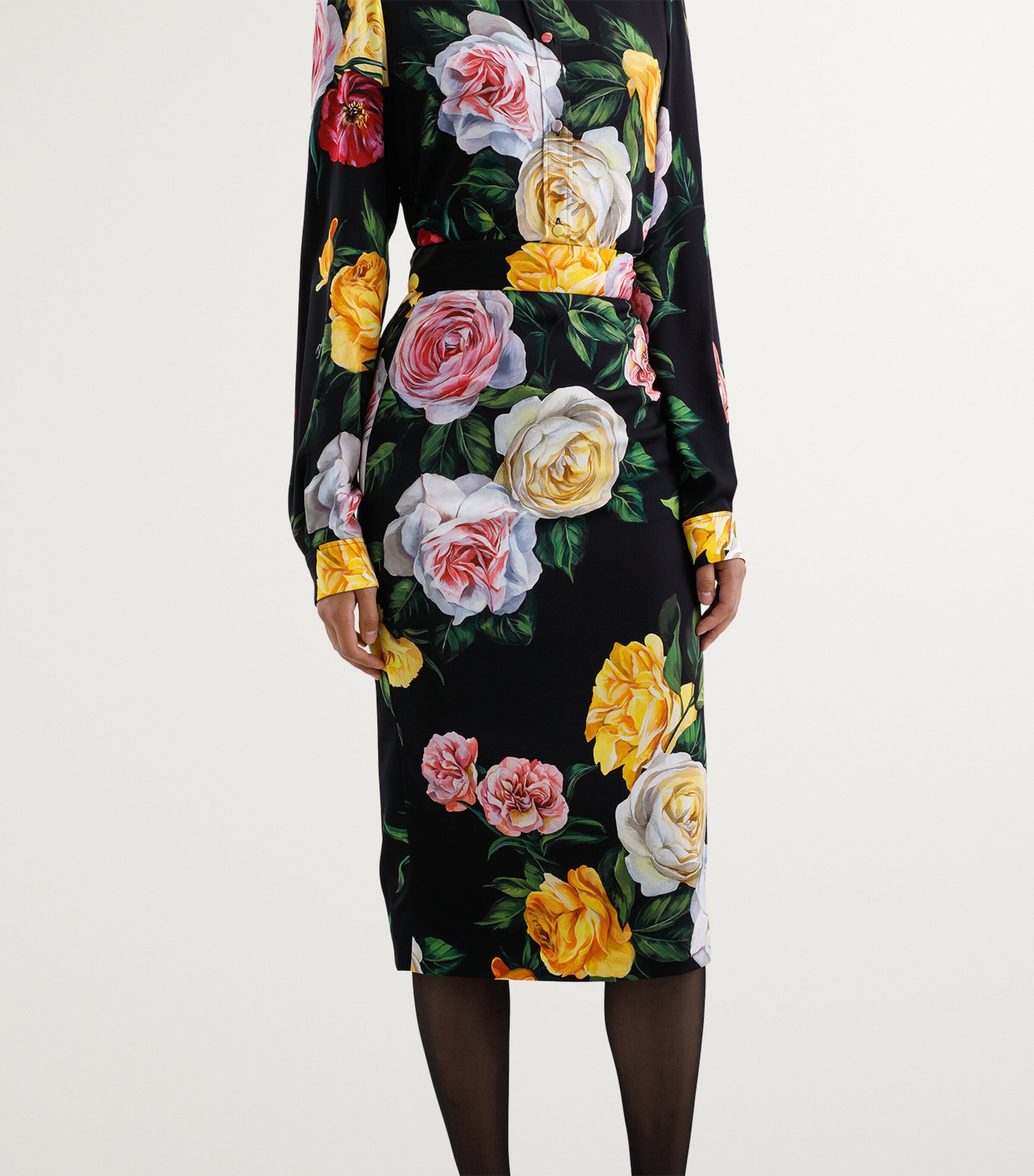 Floral Print Midi Skirt HN5IY-PEONIE/ROSE F. Image 3